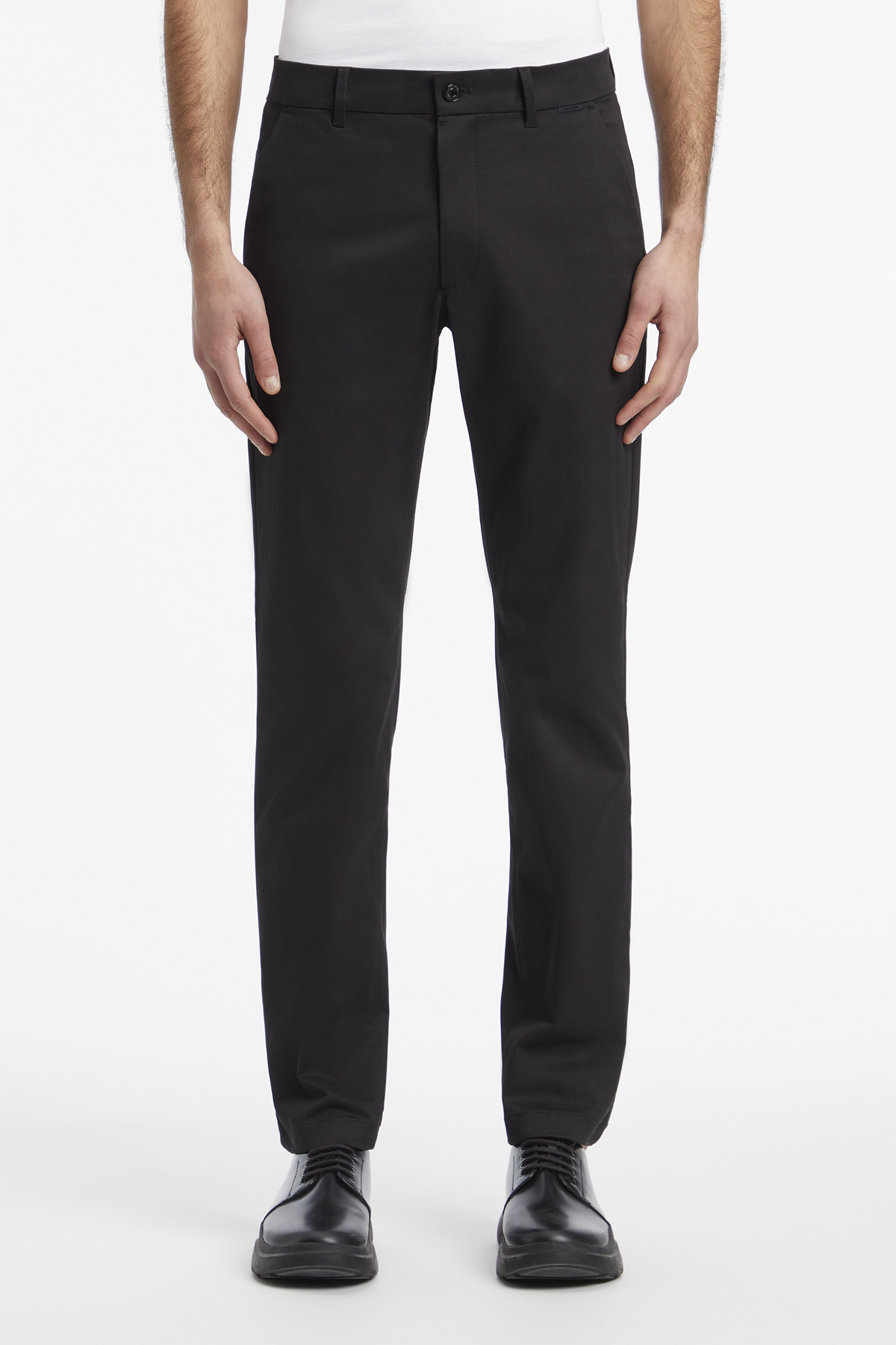 Calvin Klein Spodnie chino Slim Fit z satyny stretch
