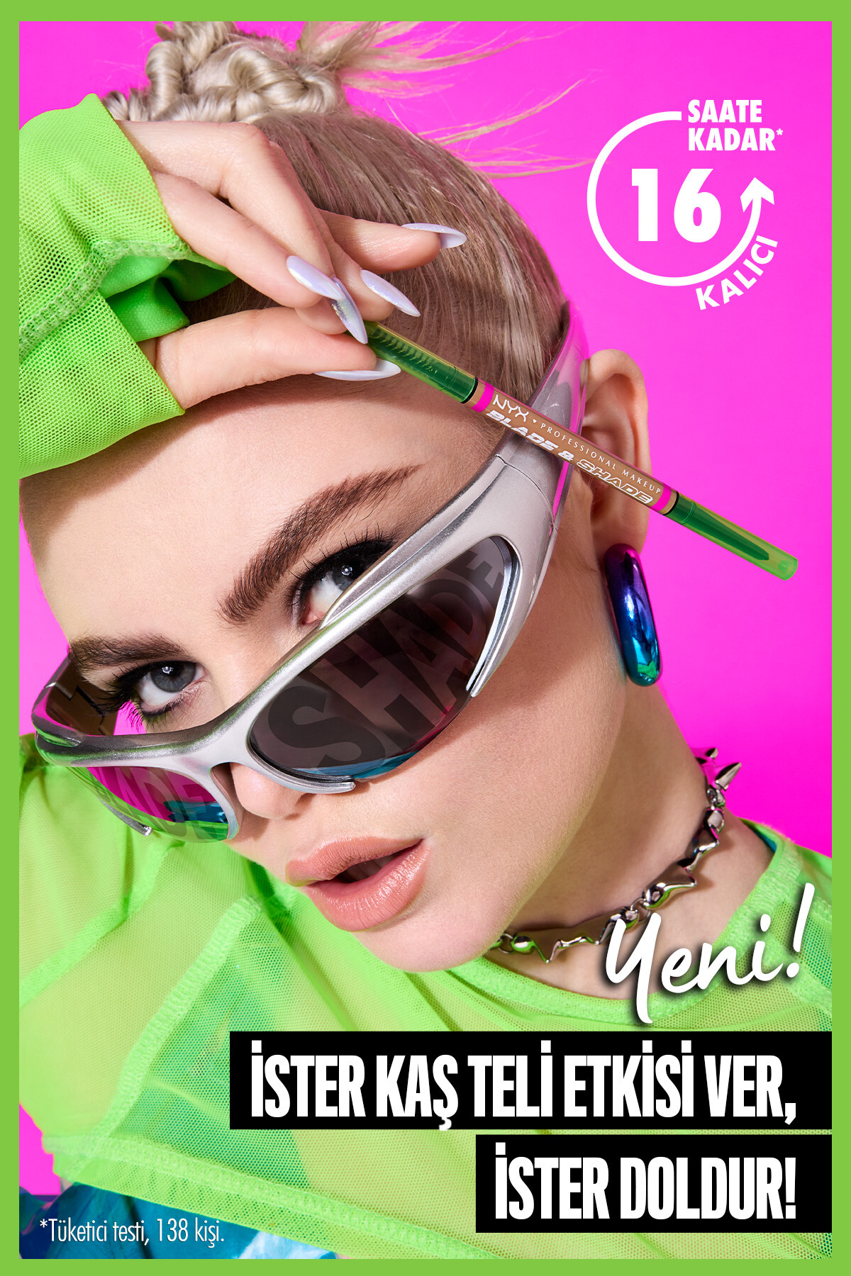 مداد ابرو  مشکی NYX Professional Makeup | NYXBLADEKASKALEM اورجینال - تصویر 5