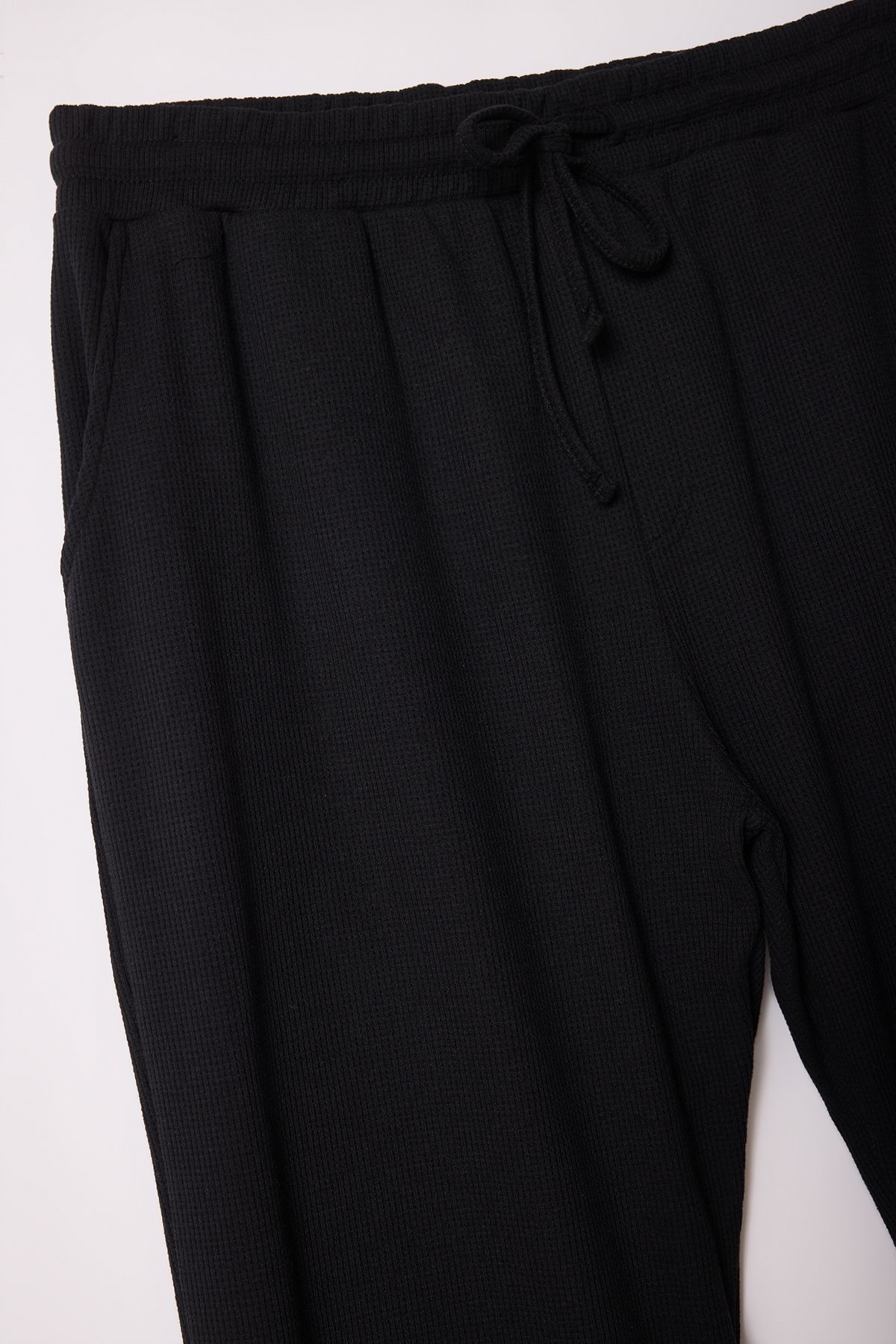 Trendyol Collection-Plus Size Black Textured Oversize Sweatpants - Tmnss25Aj00004 2