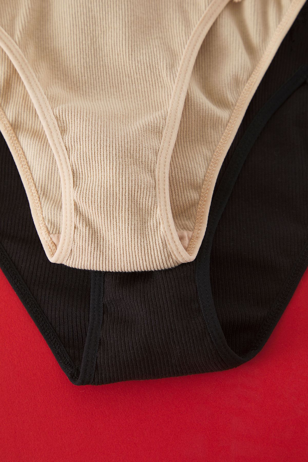 Trendyol Curve-Schwarz-Haut 2er-Pack Höschen in Übergröße TBBSS25CM00003 3