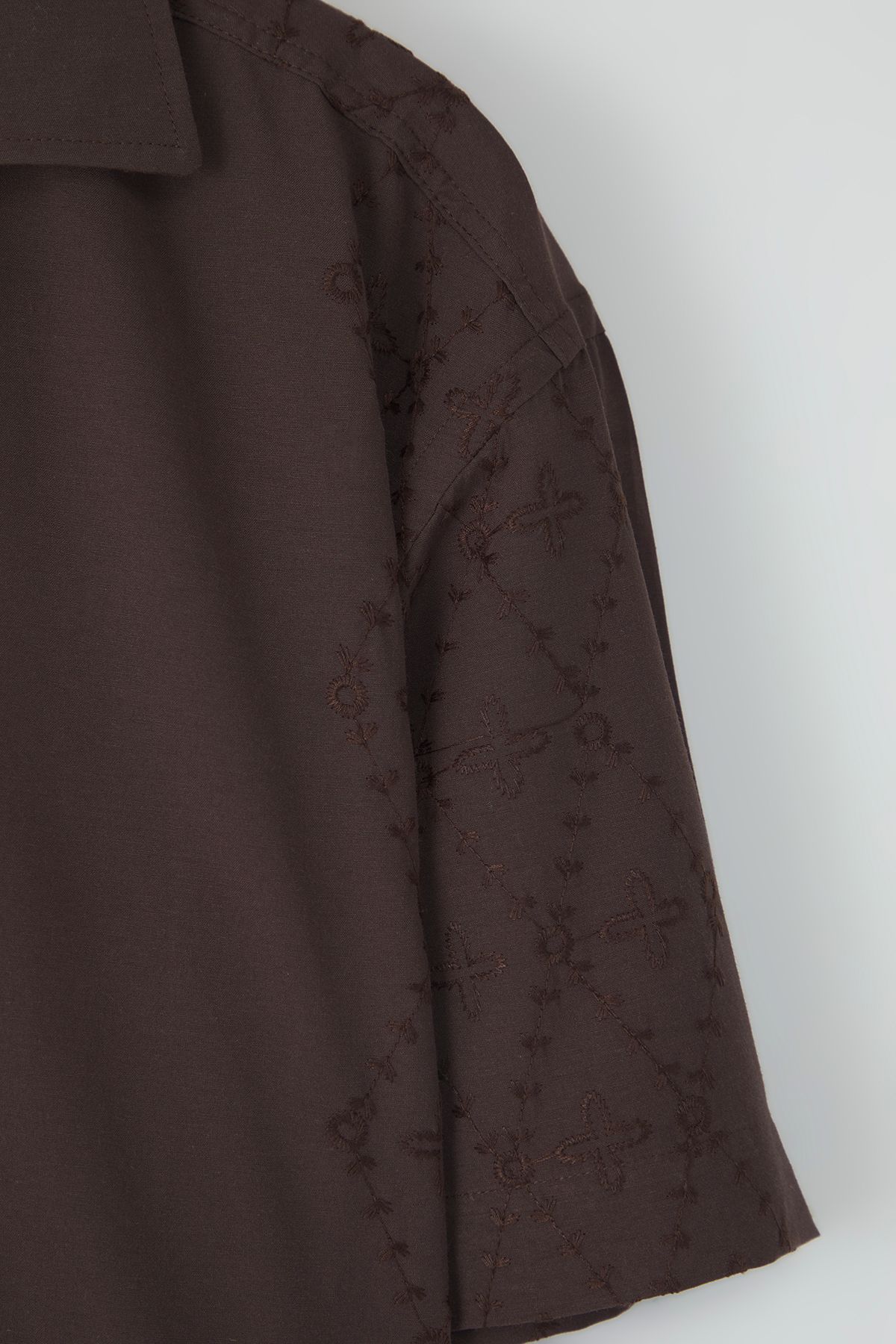 Trendyol Collection-Brown Oversize Shirt Tmnss25Go00049 3