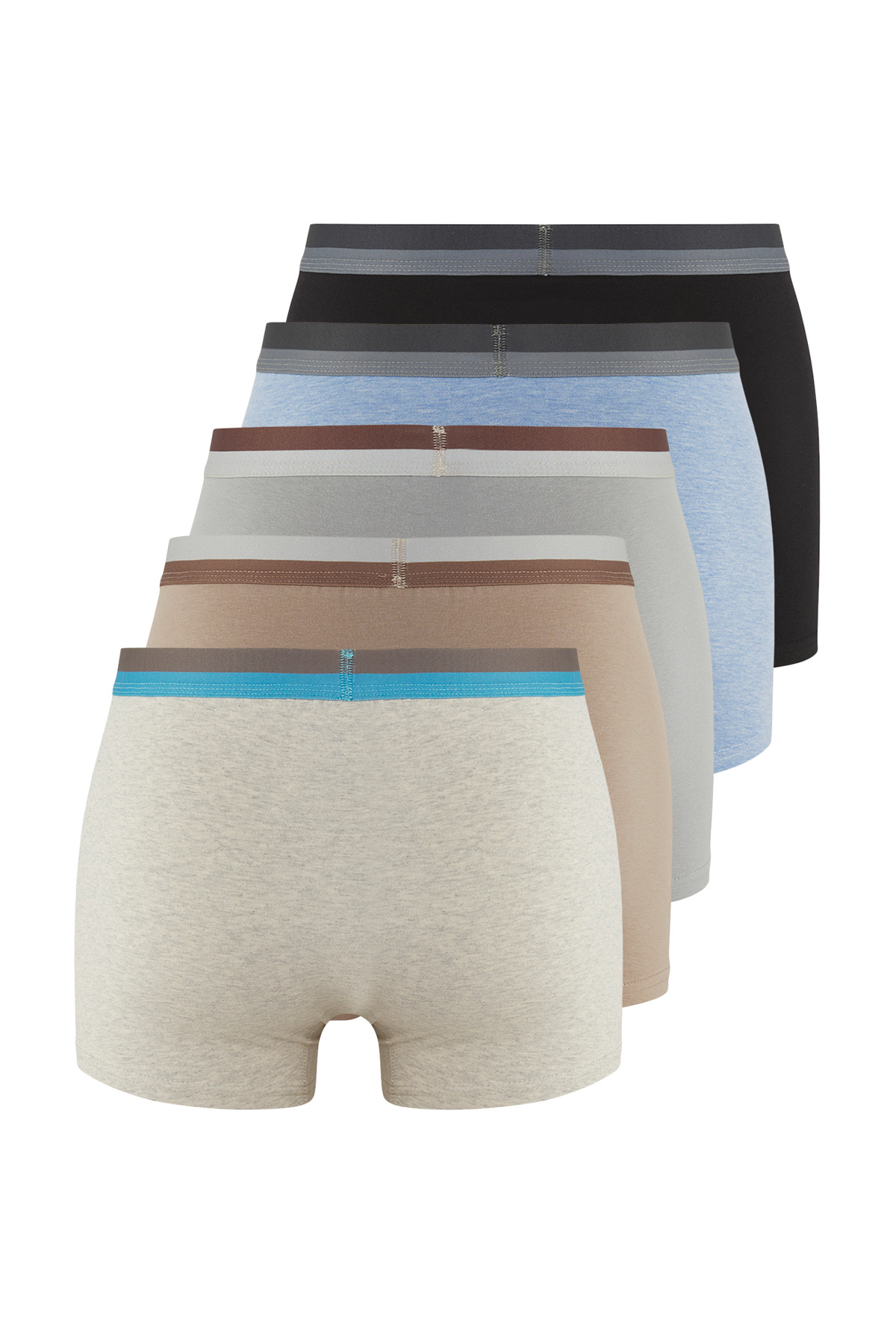 Trendyol Collection-Balení 5 bavlněných boxerů Blooming ve výprodeji s logem základního sloganu TMNSS25BX00002 2
