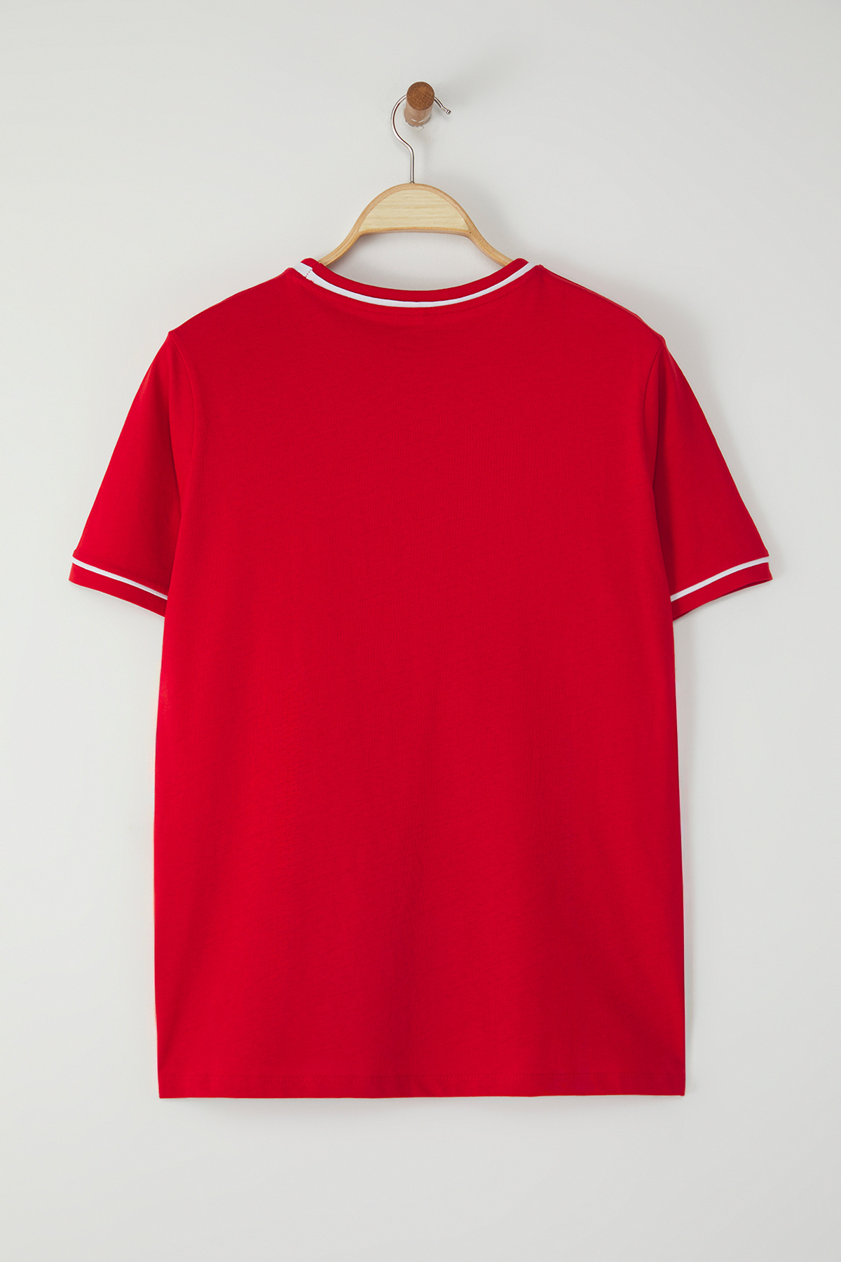 Trendyol Curve-Red Crew Neck Piping Részletes Basic Plus Size póló TBBSS25BF00050 8