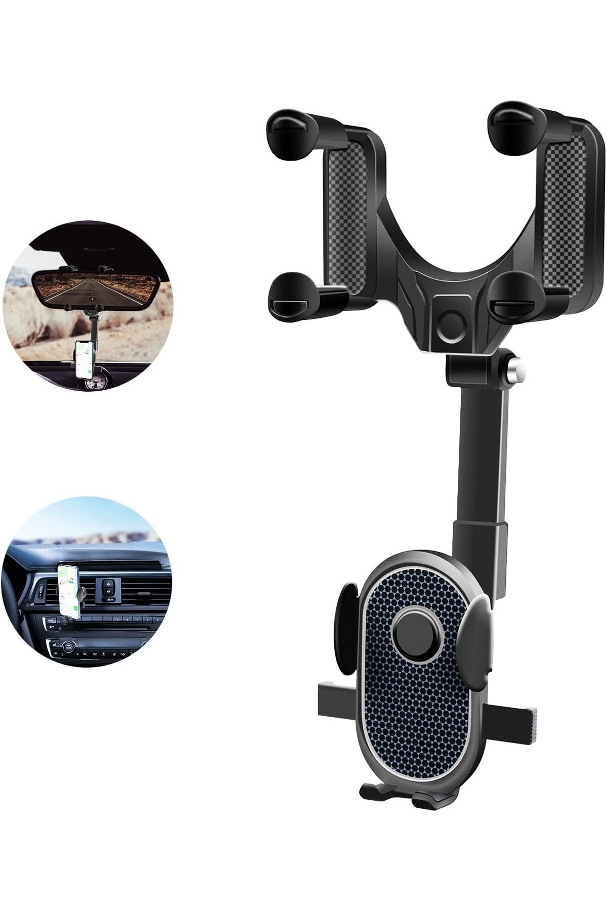 fulina-Car Phone Holder,360-degree Rotation,with Suction Cup Base and Telescopic Arm,for Rearview Mirror 1