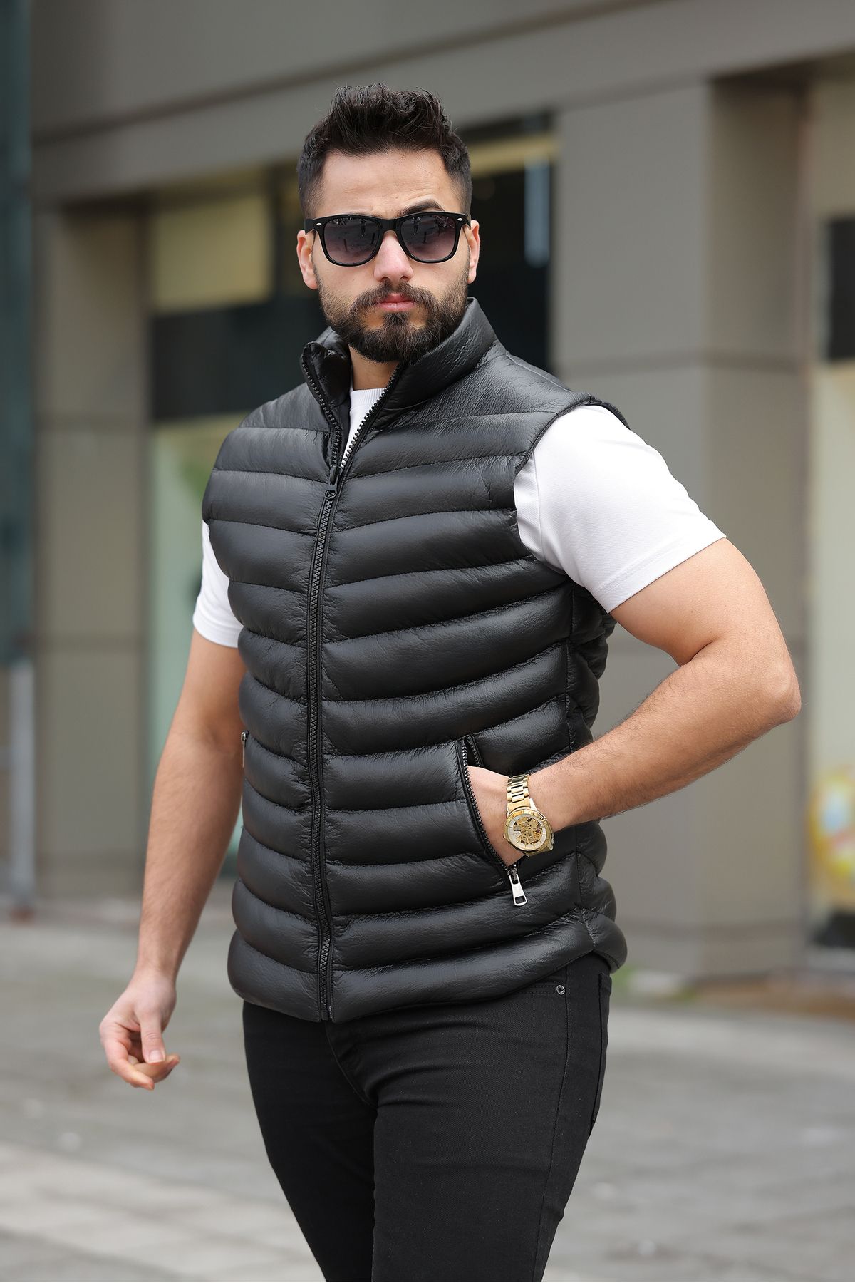 S&M CLOTHİNG-Premium Inflatable Leather Vest 1