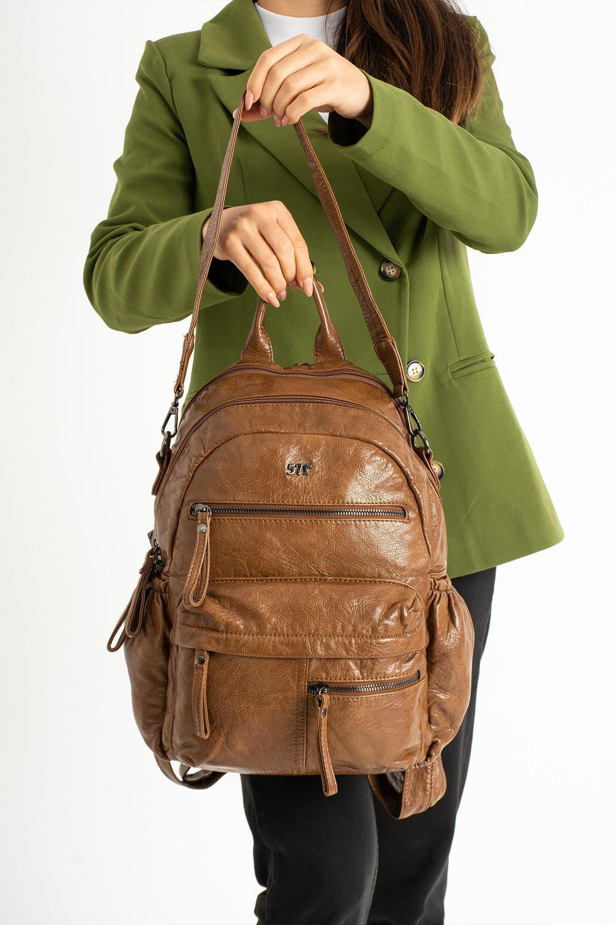 571 Collections Çanta USB Giriş ve Taşıma Cepli-Şarj Kablolu Akıllı Yıkama Deri Sırt Çantası fotoğrafı 4 (önizleme)