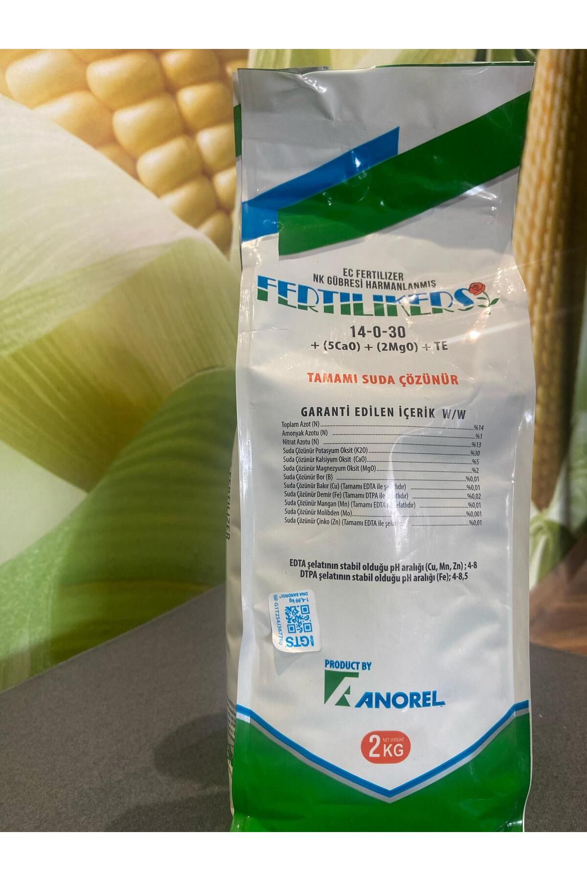 Anorel 14-0-30 (5CAO) (2MGO) T Süper Etkili Bitki Besleme Gübresi 2kg