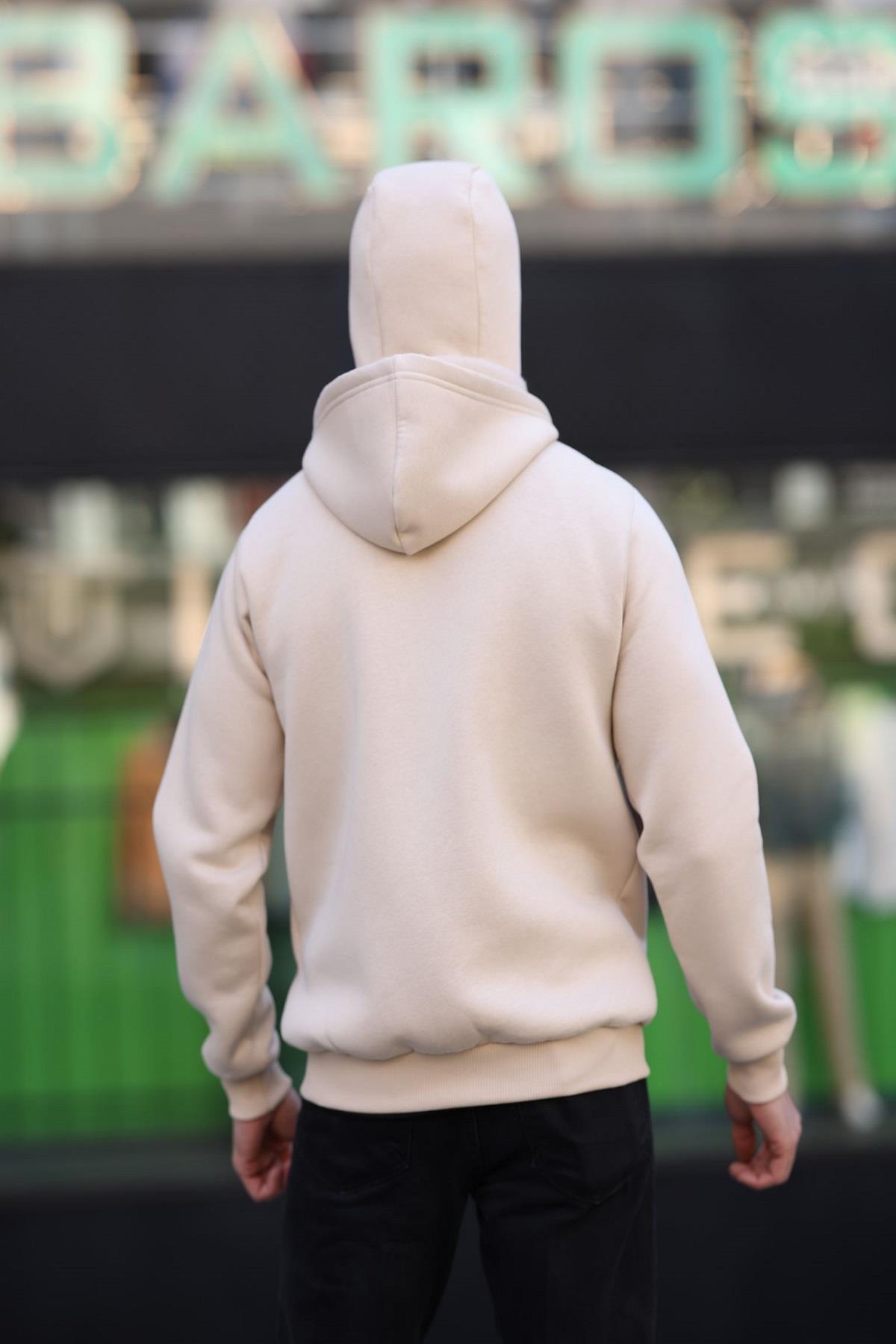 Oksit Ninja Kar Maskeli Kapüşonlu Üç İplik Pamuklu Fermuarlı