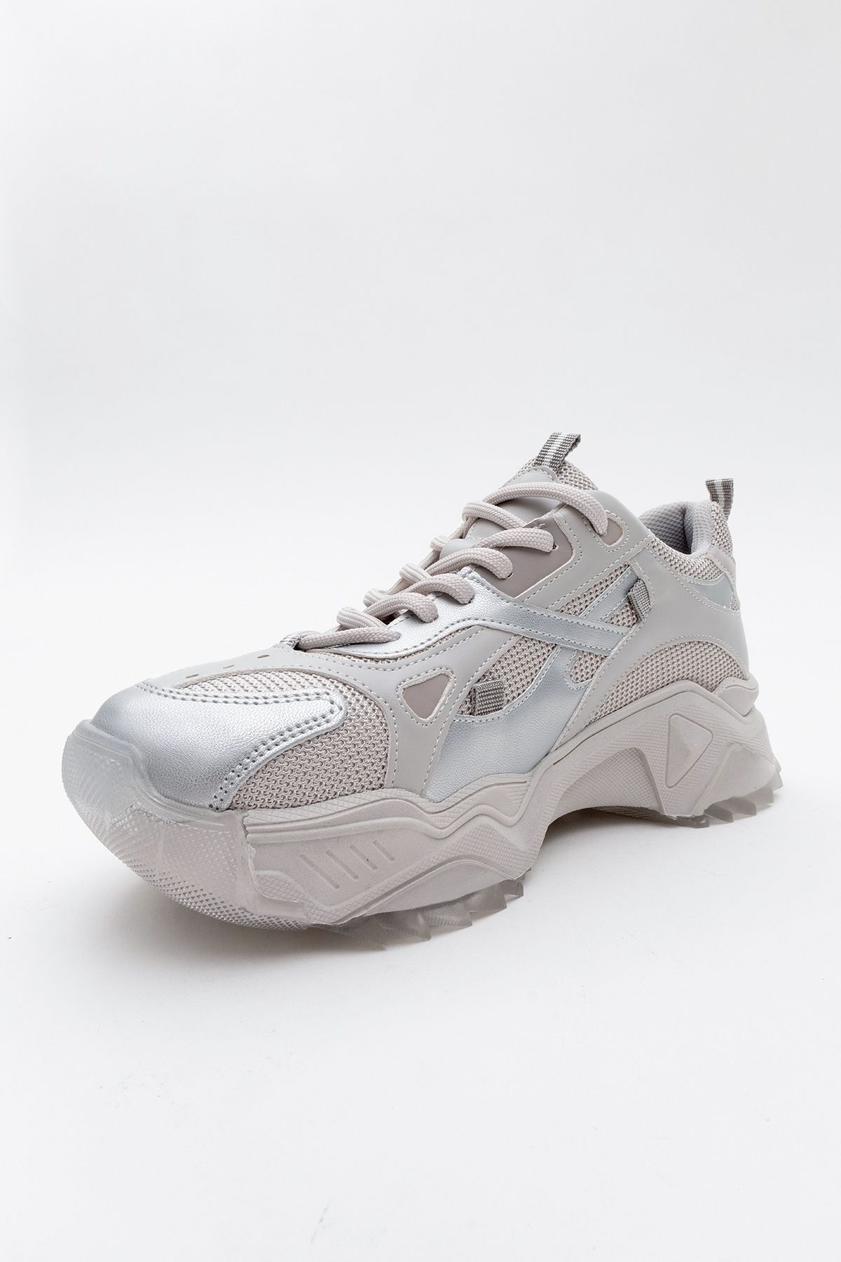 LuviShoes-Lecce Silver Gray Women's Sneakers 3