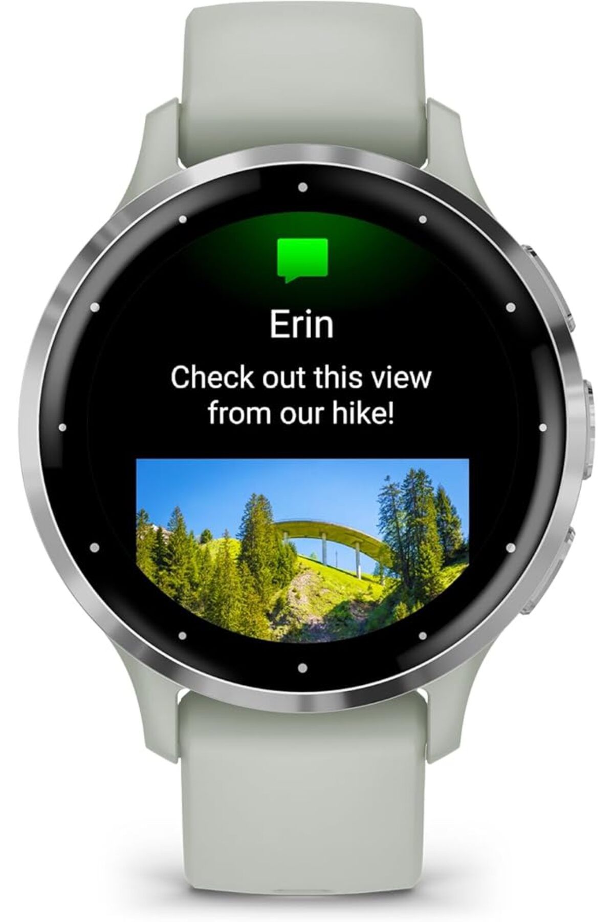 Garmin-GARMIN VENU 3S SILVER STAINLESS STEEL BEZEL WITH SAGE GRAY CASE AND SILICONE BAND 2