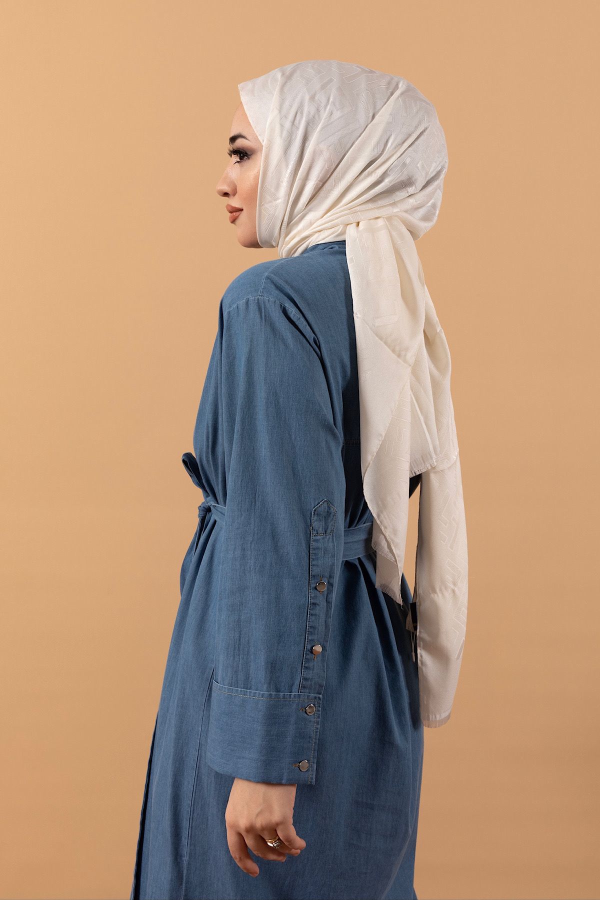 Stilife-Blue Denim Tunic with Side Slits 2