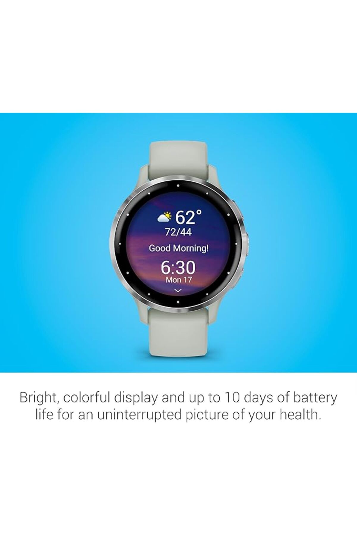 Garmin-GARMIN VENU 3S SILVER STAINLESS STEEL BEZEL WITH SAGE GRAY CASE AND SILICONE BAND 3