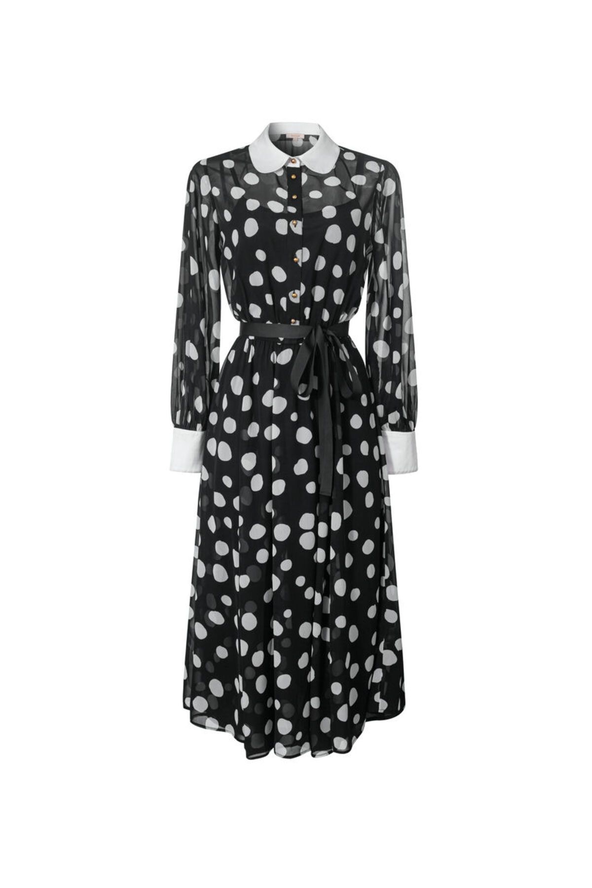 femi9-Polka dot chiffon dress 5