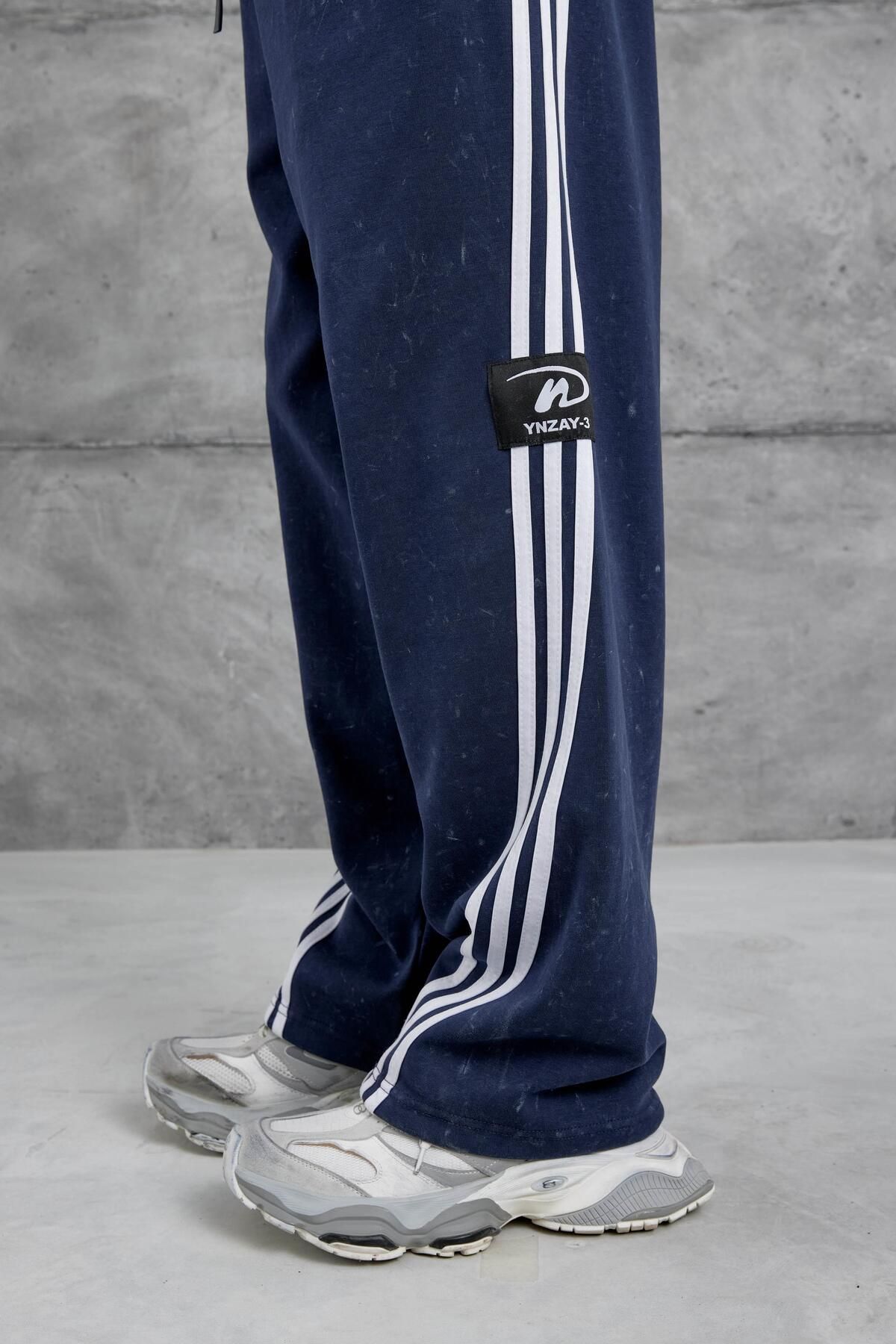 NOMARC-Navy Blue Ynzay-3 Written Baggy Sweatpants 3