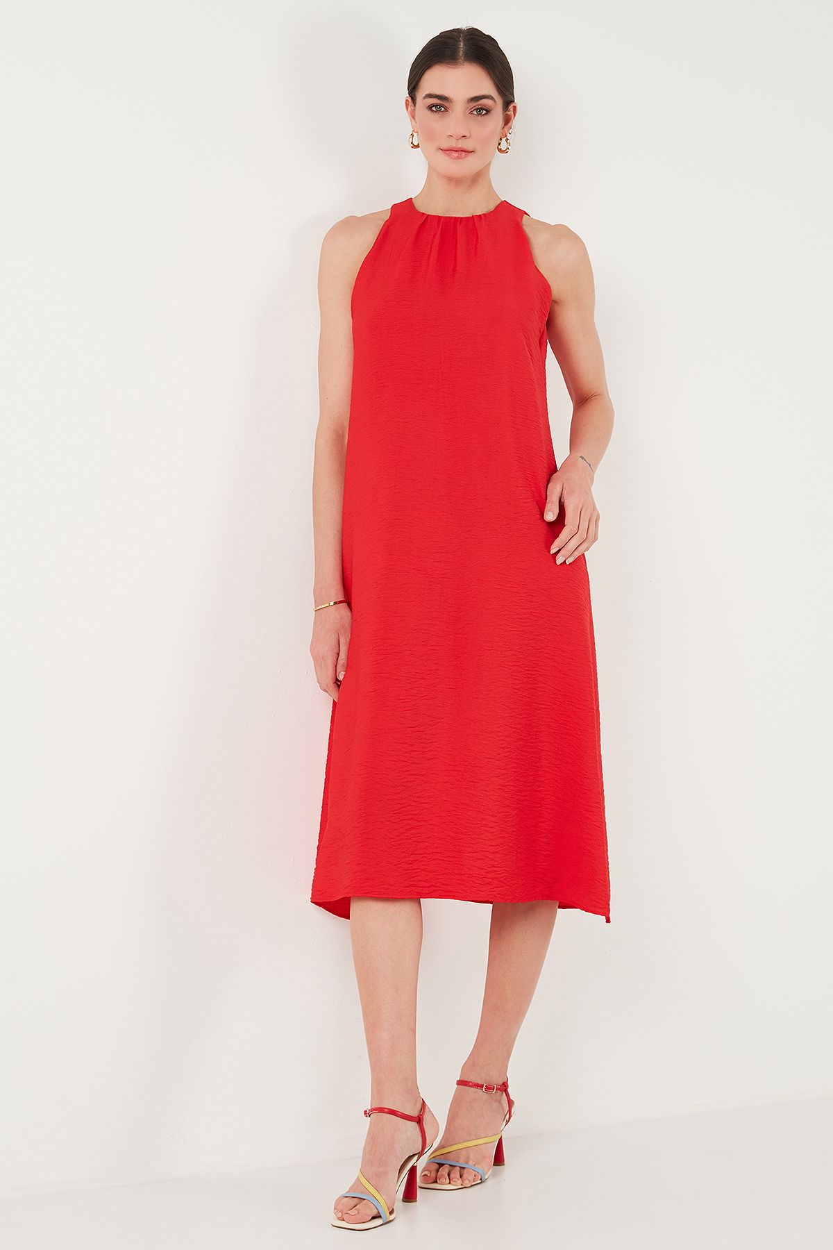 Lela-Rochie midi cu decolteu cu șarmuire cu croială normală ROCHIE 67810049 5