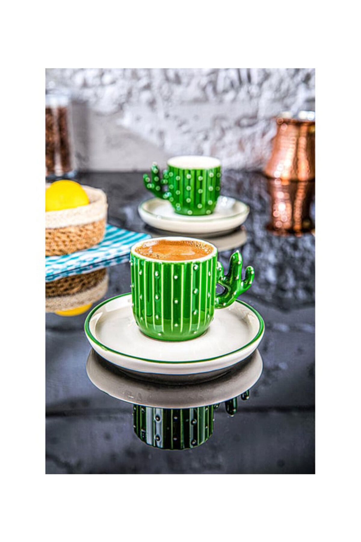 CACTUS-Cactus Designed Set of 2 Coffee Cups - Home Gift - Souvenir 1