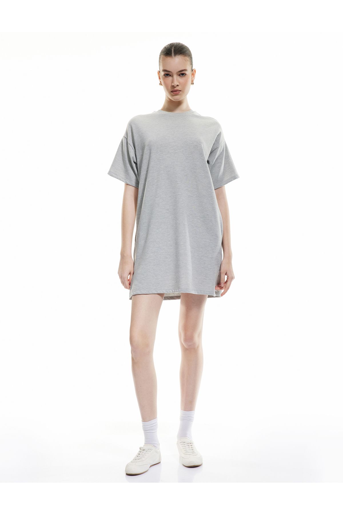 Koton-Three Thread Cotton Pocket Crew Neck Short Sleeve T-Shirt Dress 1
