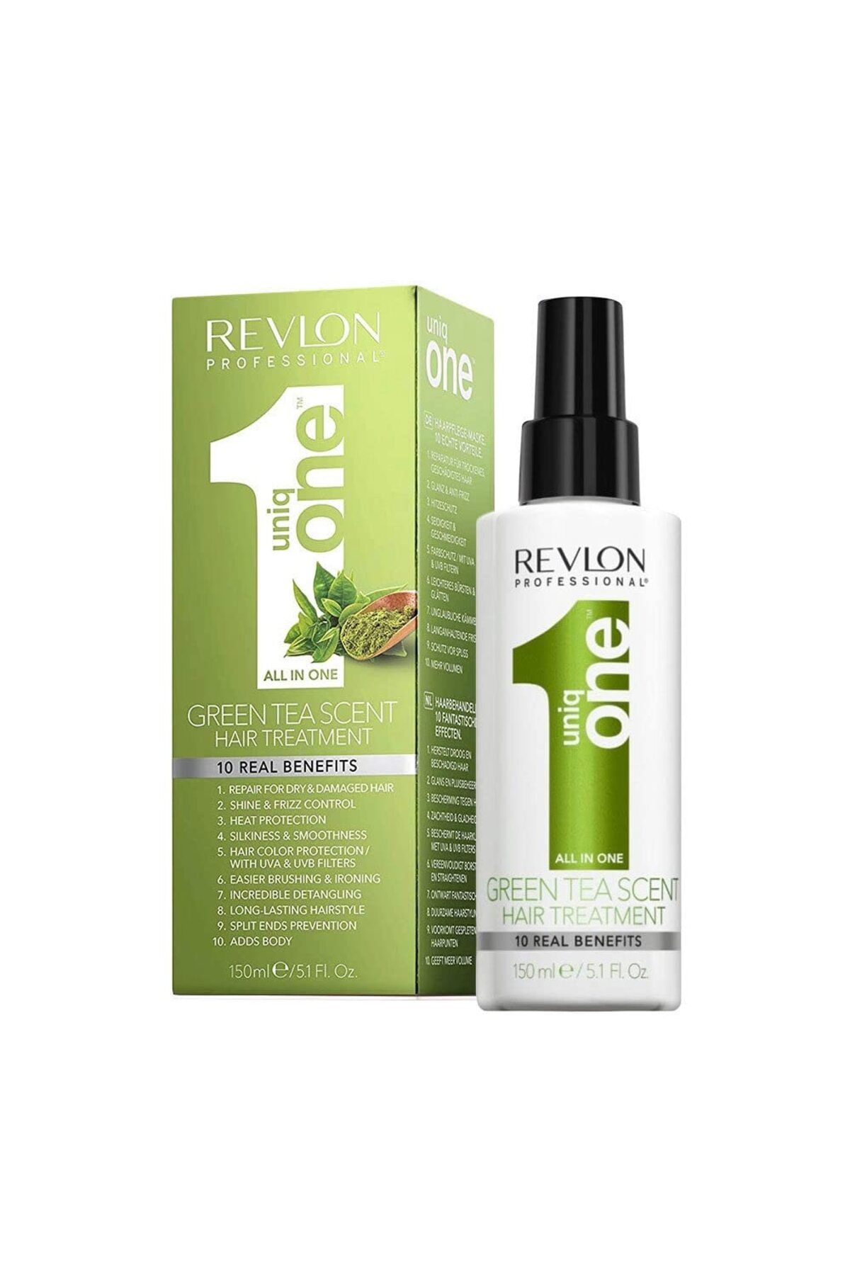 Revlon Professional-Revlon Uniq One Hair Treatment, Moisturizing Leave-In, Repair for Damaged Hair, Green Tea 150 ml 2