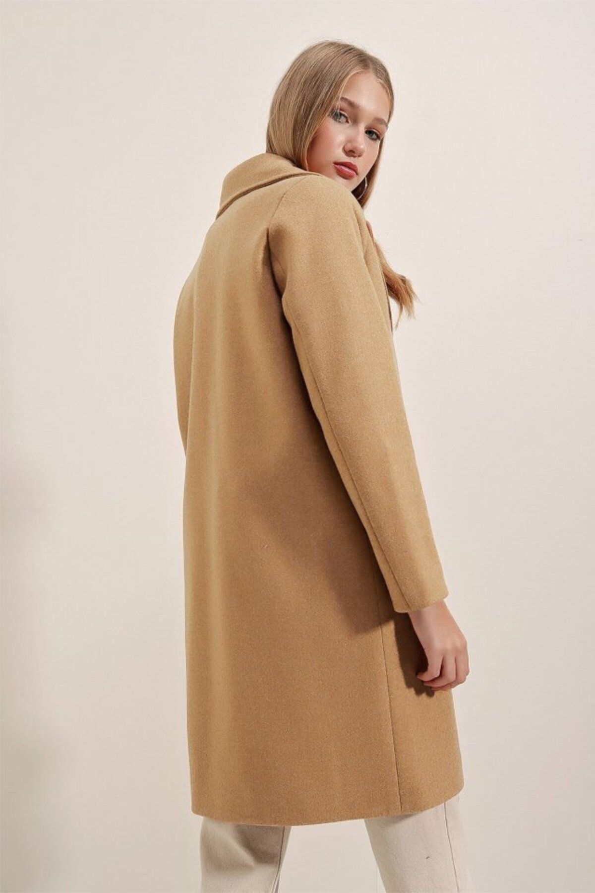 Viyamo-9085 Kaşe Coat - Mustard 4