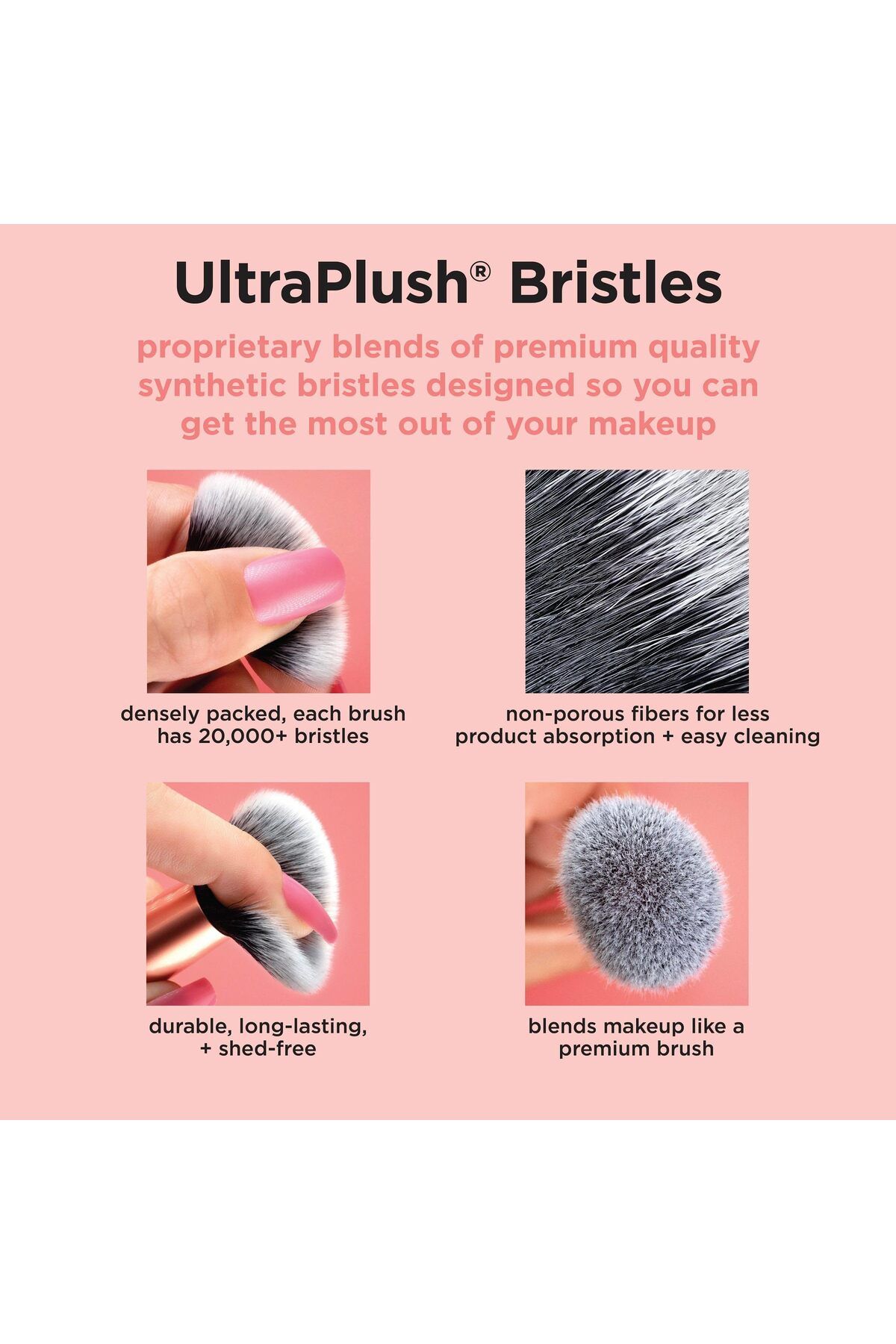 Real Techniques-Expert Face Foundation Brush, Dense Bristles for Streak-Free Buffing, Orange, 1 Count 6