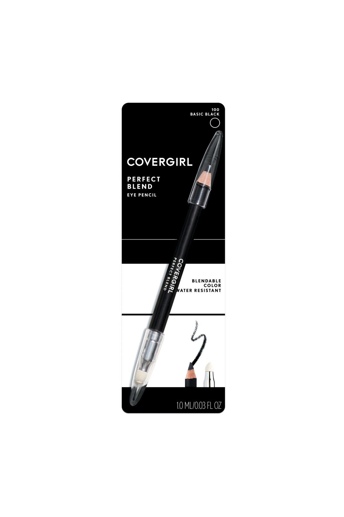 covergirl-Perfect Blend Eyeliner Pencil, Basic Black, Blending Tip for Precise or Smudged Look, 1 Count 3