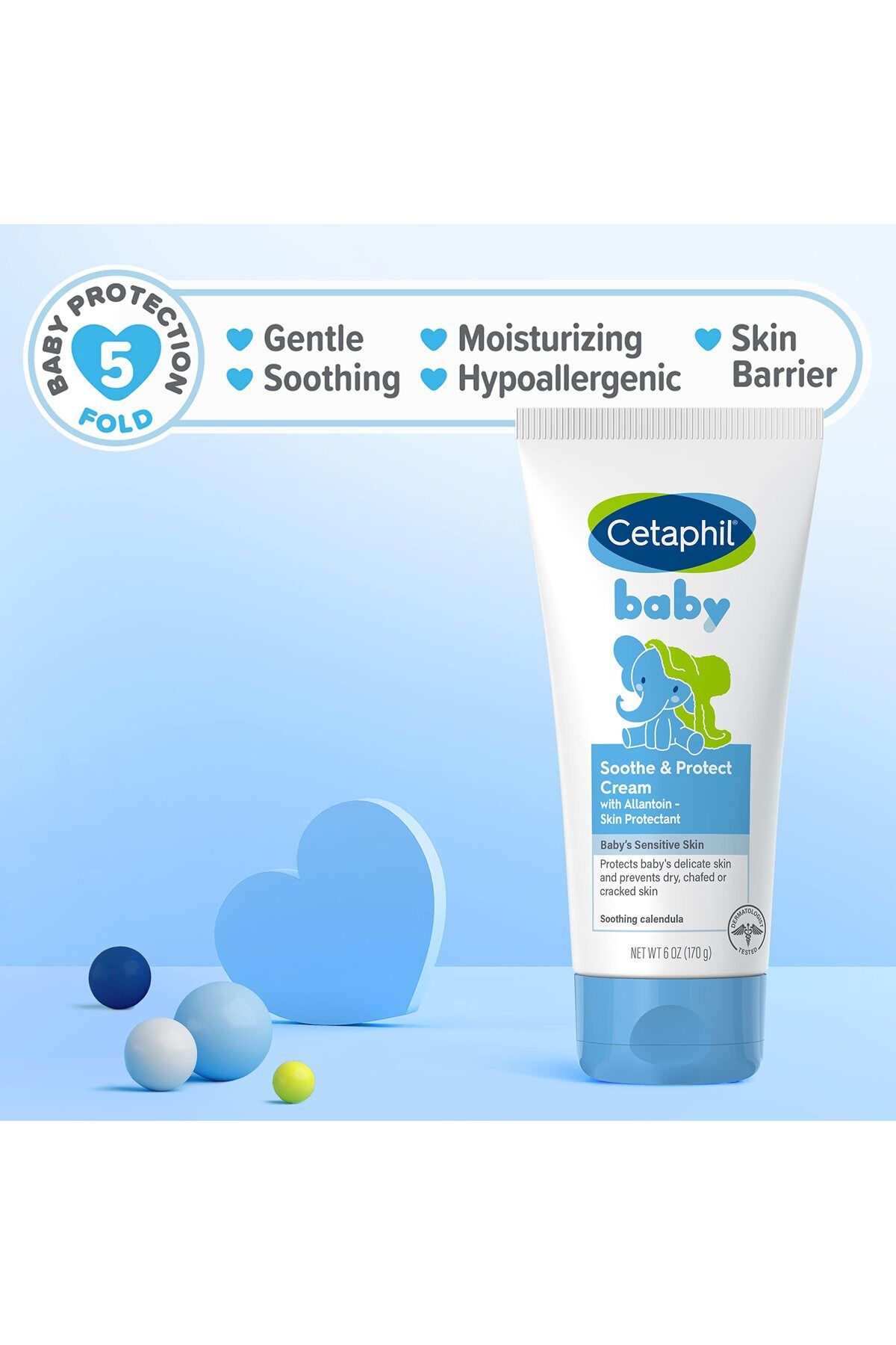 Cetaphil-Baby Soothe & Protect Cream, 6 oz, 24-Hour Moisture, Non-Greasy, Prevents Dry Skin 4