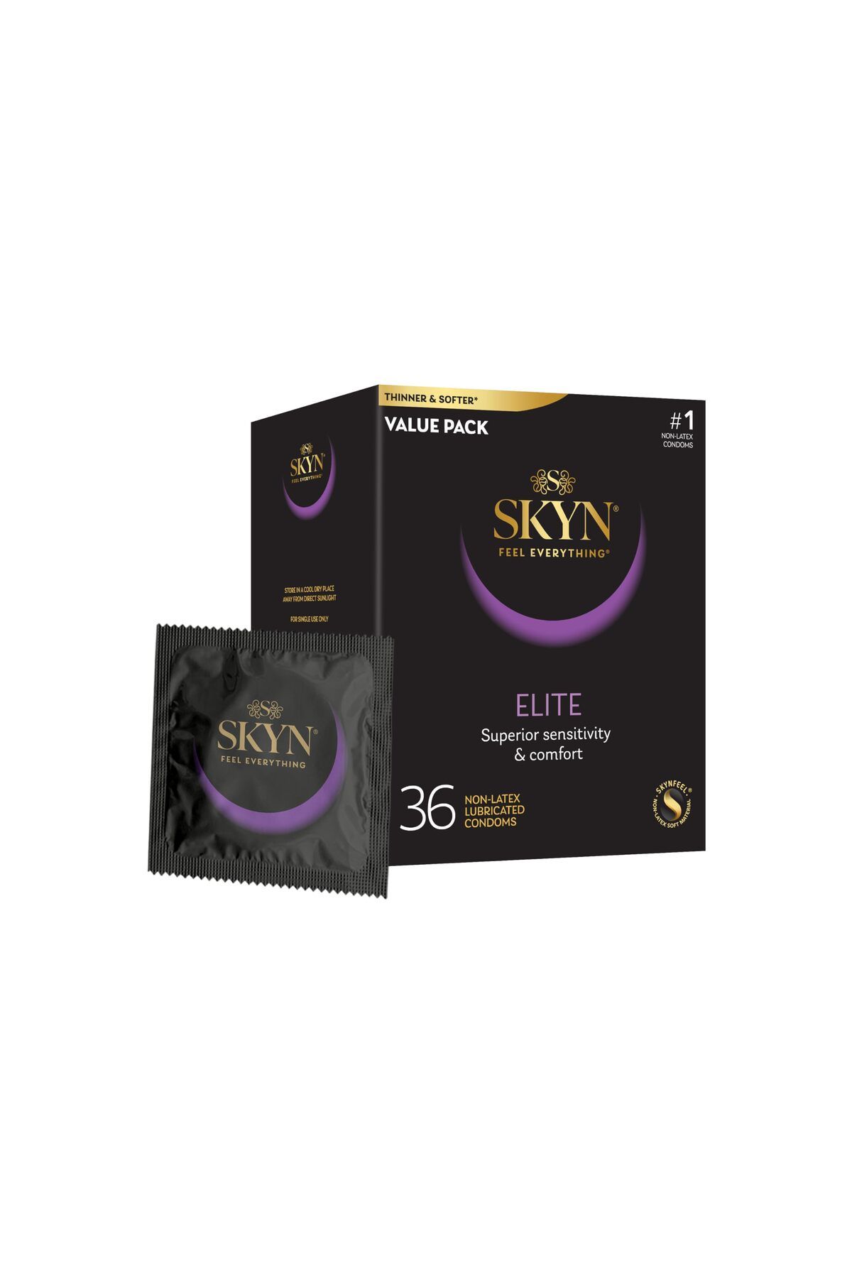 SKYNEX-Elite – 36 Count – Ultra-Thin, Lubricated Latex-Free Condoms 1