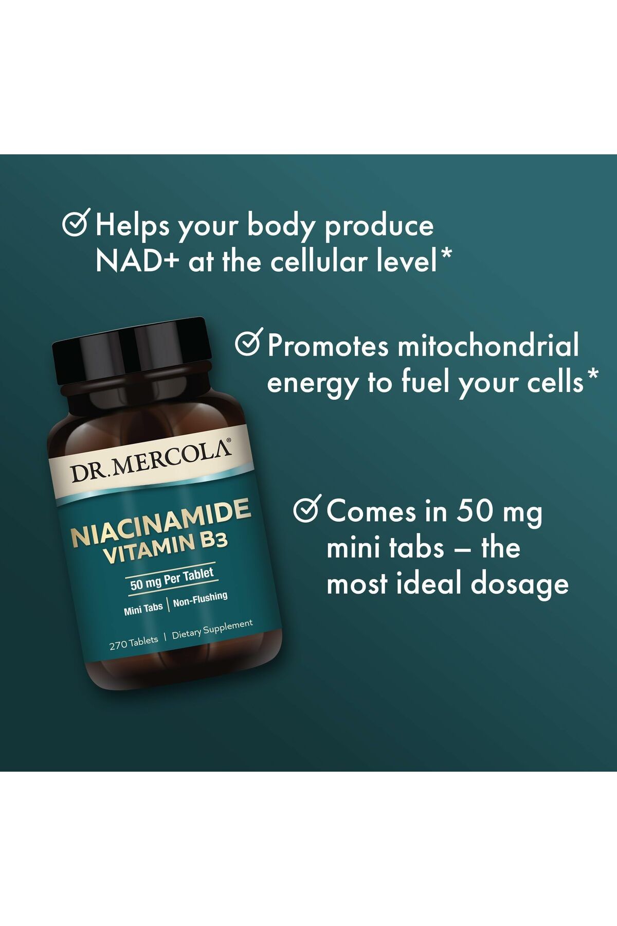 Dr Mercola-Niacinamide B3, 90 Servings (270 Tabs), Non-Flushing, Supports Metabolism, Non-GMO 4