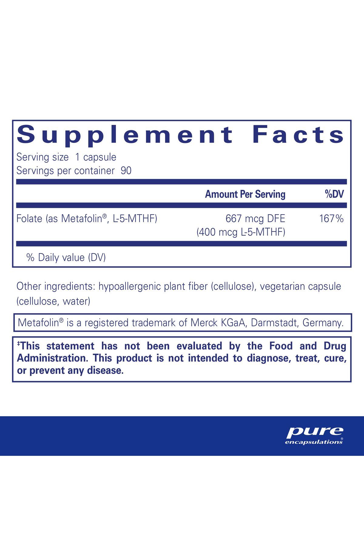 Pure Encapsulations-Folate 400 | Metafolin L-5-MTHF Supplement for Cardiovascular, Cellular & Neural Health* | 90 Caps 2