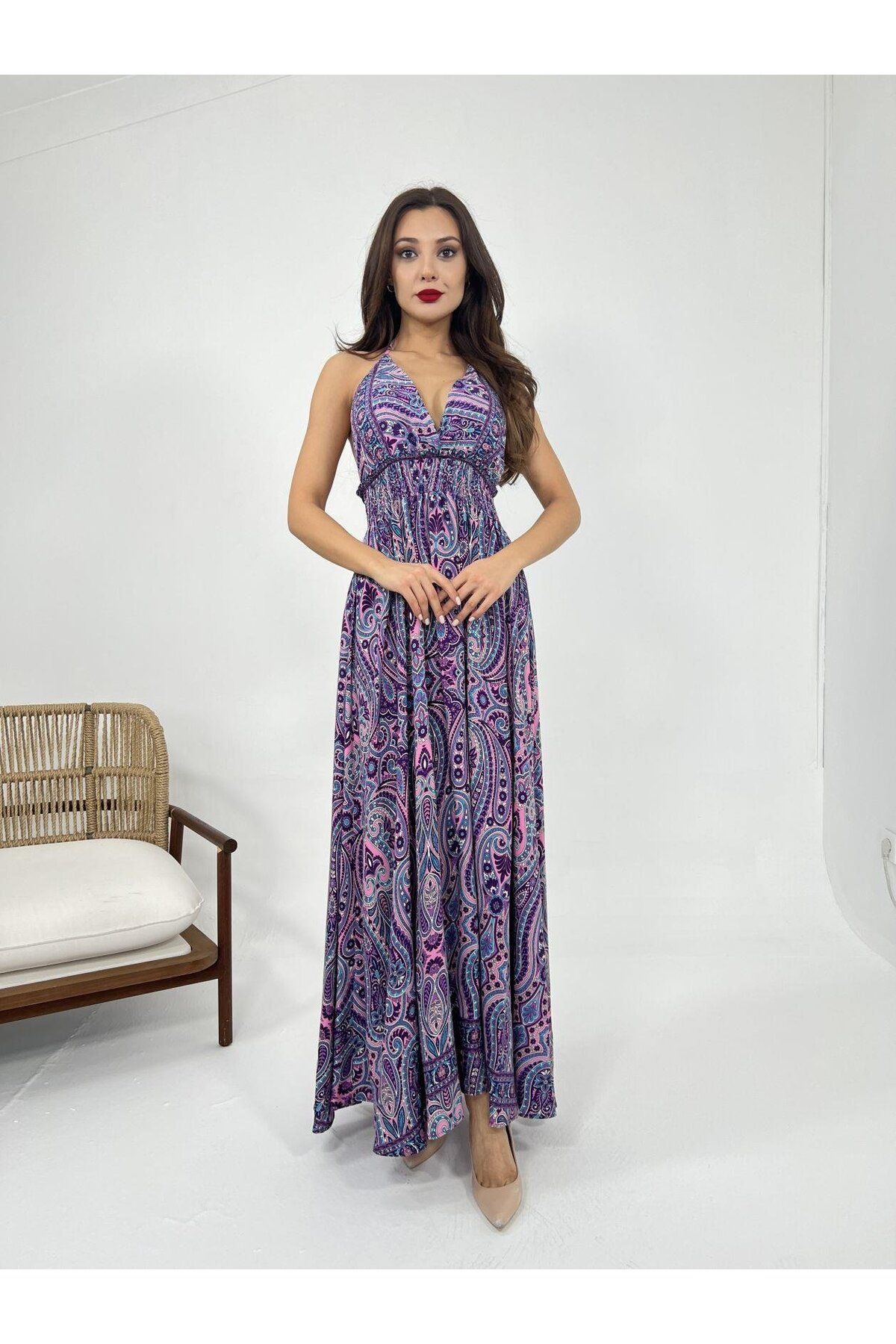 ASFSTORE 6959 ELBİSE-MOR