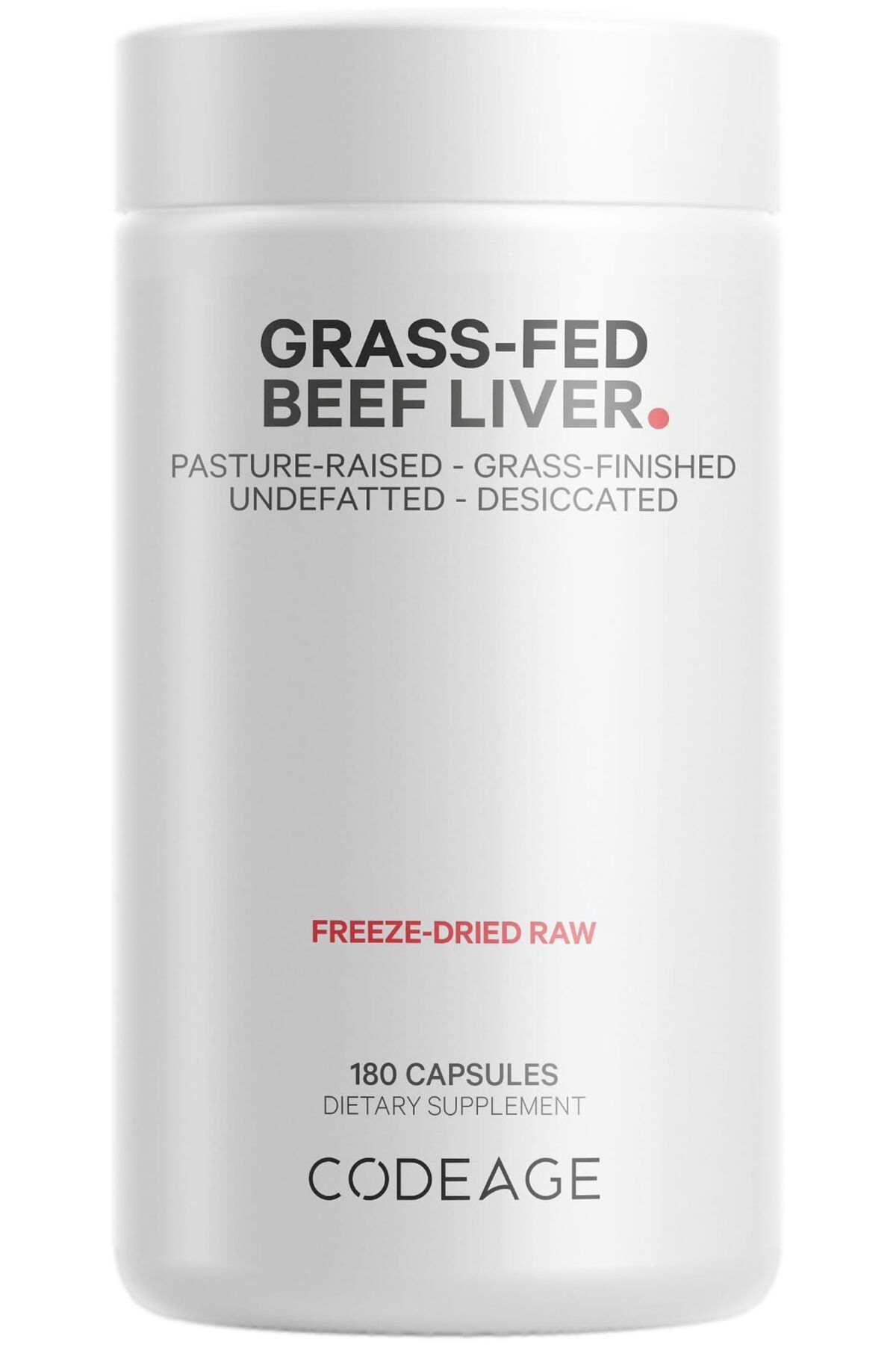Codeage-Grass Fed Beef Liver Supplement, Freeze Dried, Non-Defatted, Pasture Raised, Non-GMO, 180 Capsules 1