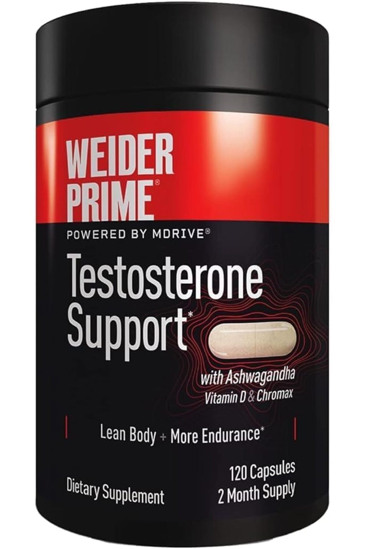 Weider-Prime Testosterone Supplement for Men, Boost Strength & Build Lean Muscle, 120 Capsules 1