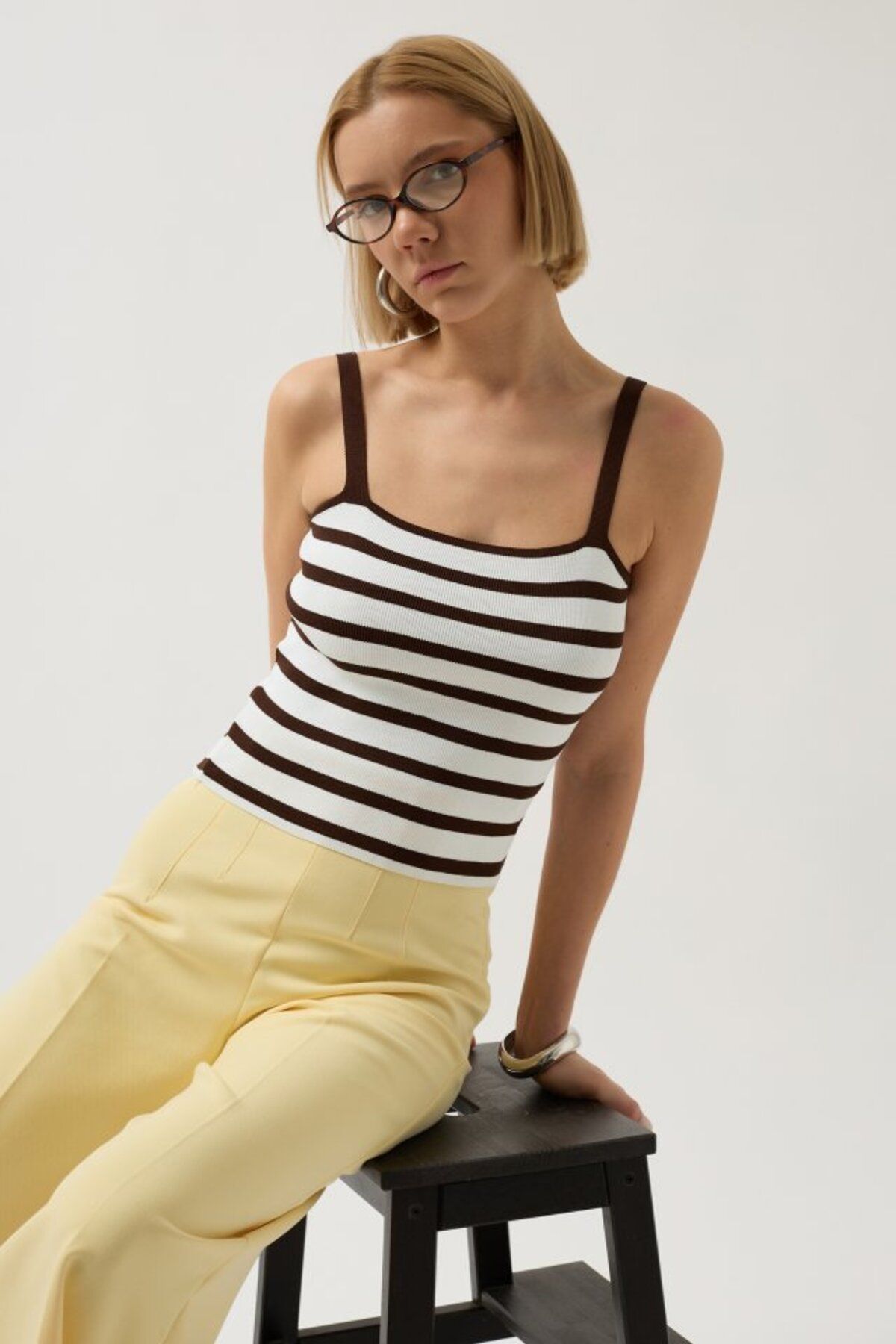 JANES-Striped Suspender Blouse 1