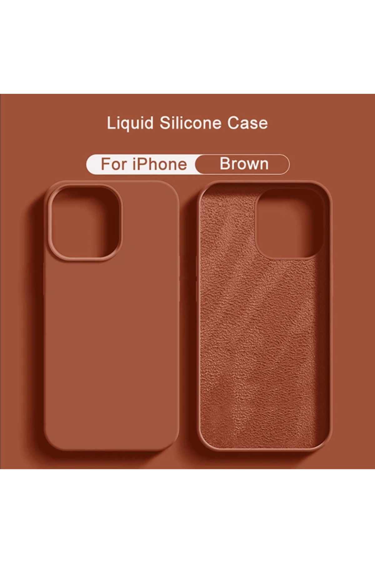 Choice-For iPhone 13 ProMax Brown Original Liquid Silicone Phone Case For APPLE iPhone 11 13 12 14 15 Pro M 1