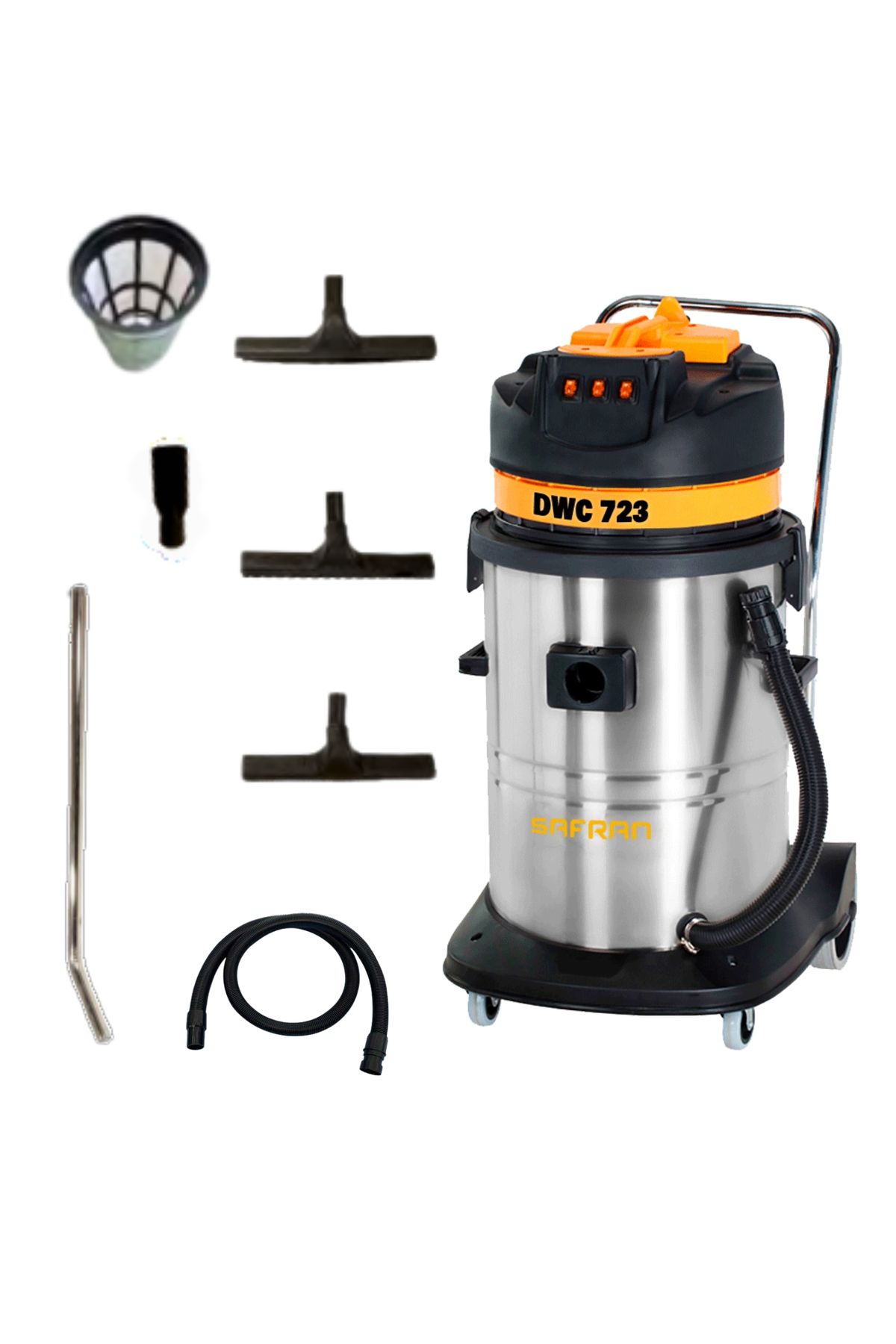 Safran Sanayi Tipi 3 Motorlu Islak Kuru Süpürge 3600w | Full Aparatlı Dwc 723