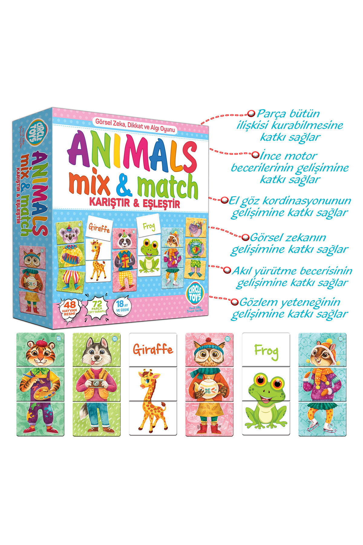 Circle Toys Animal Mix&match Karıştır Eşleştir Puzzle 72 Parça fotoğrafı 3 (önizleme)