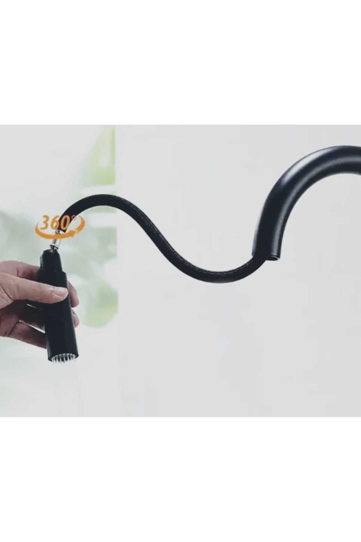 Adell-Niza Black Spiral 3-Way Purification Outlet Kitchen Faucet 3