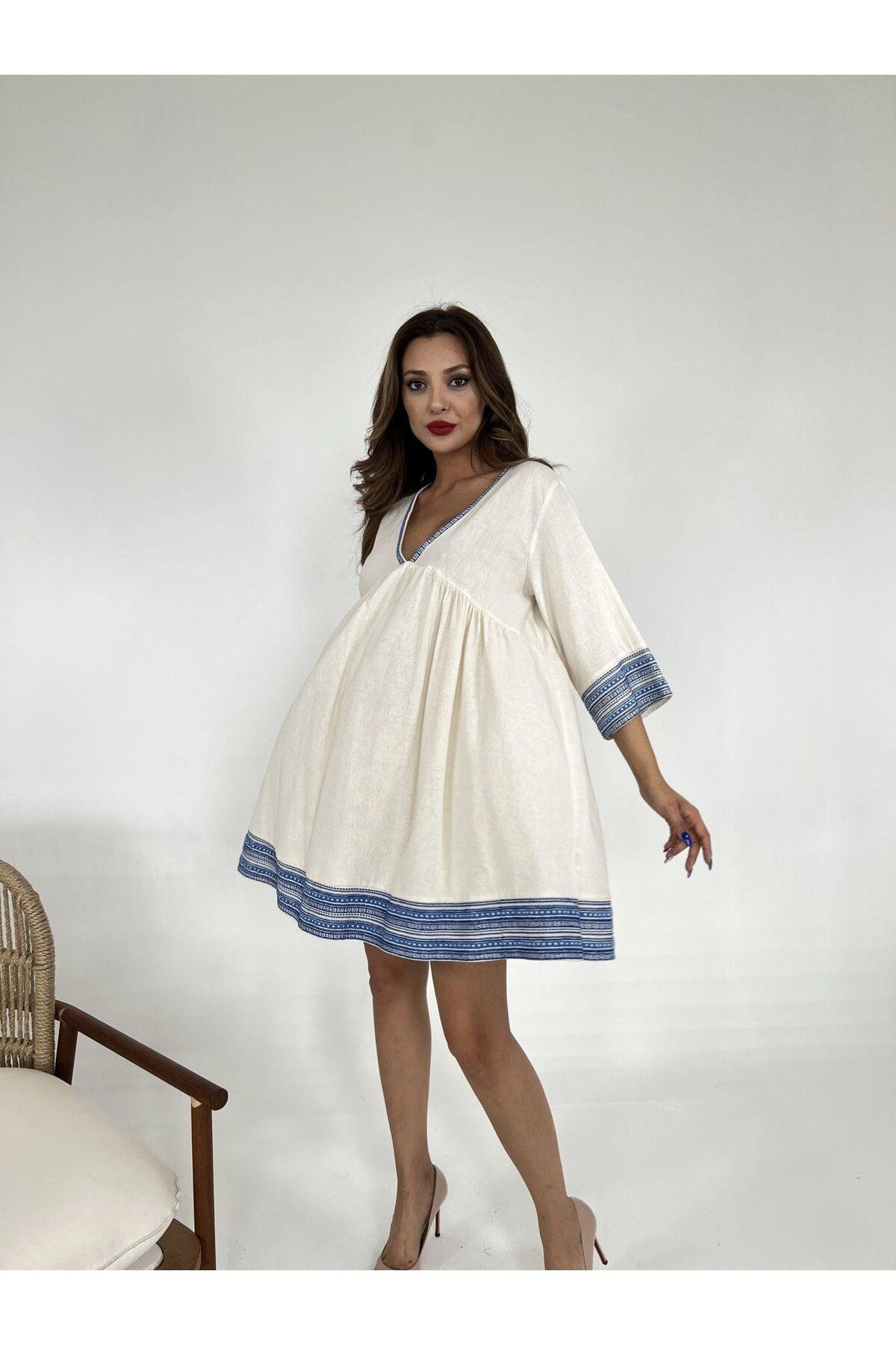 TUA MODA TUA MODA 6233 ELBİSE-BEJ