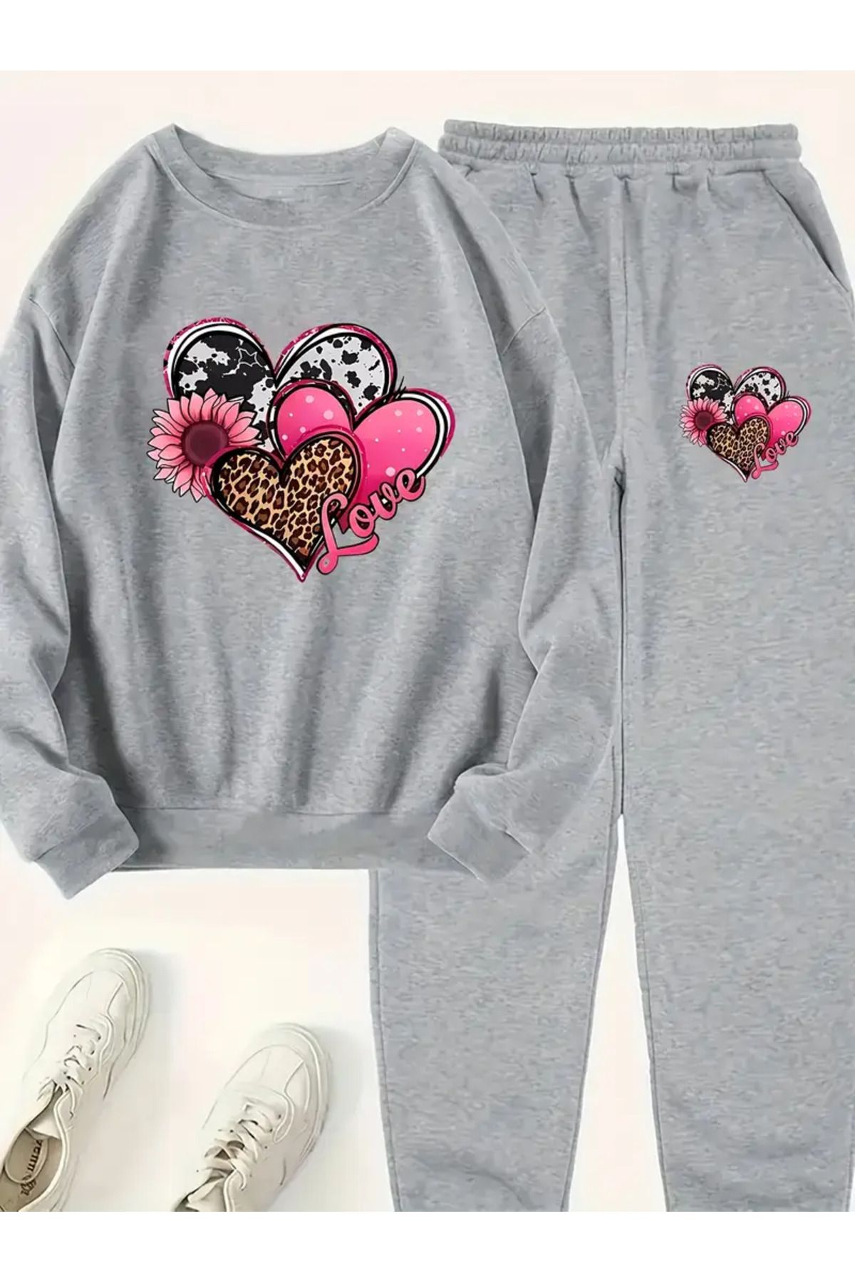 PENTHİLUS-Love Heart Printed Tracksuit Set 3