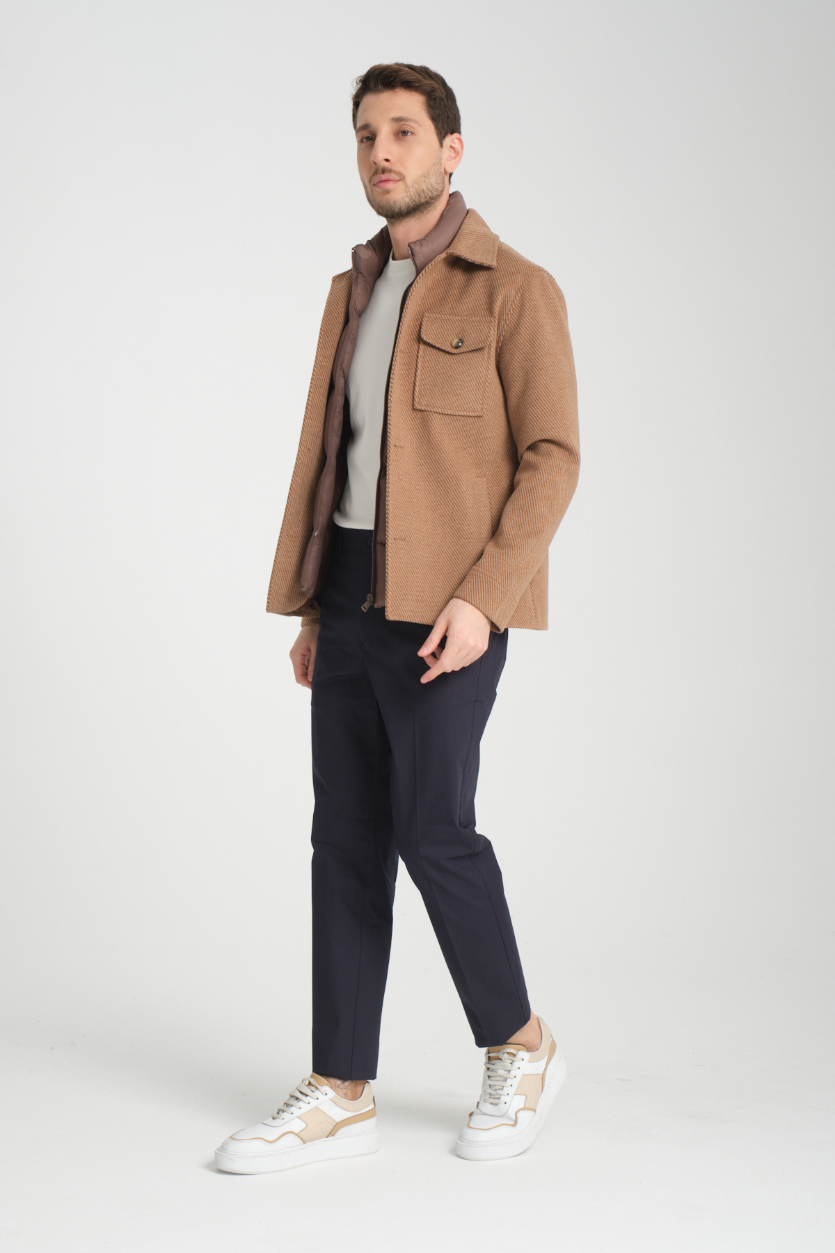 Maxi Erkek Camel Diagonel Likralı Kısa Önü Çıkmalı Kaşe-Kaban — فلزی 9995 MAXİ — تصویر 7 از 8
