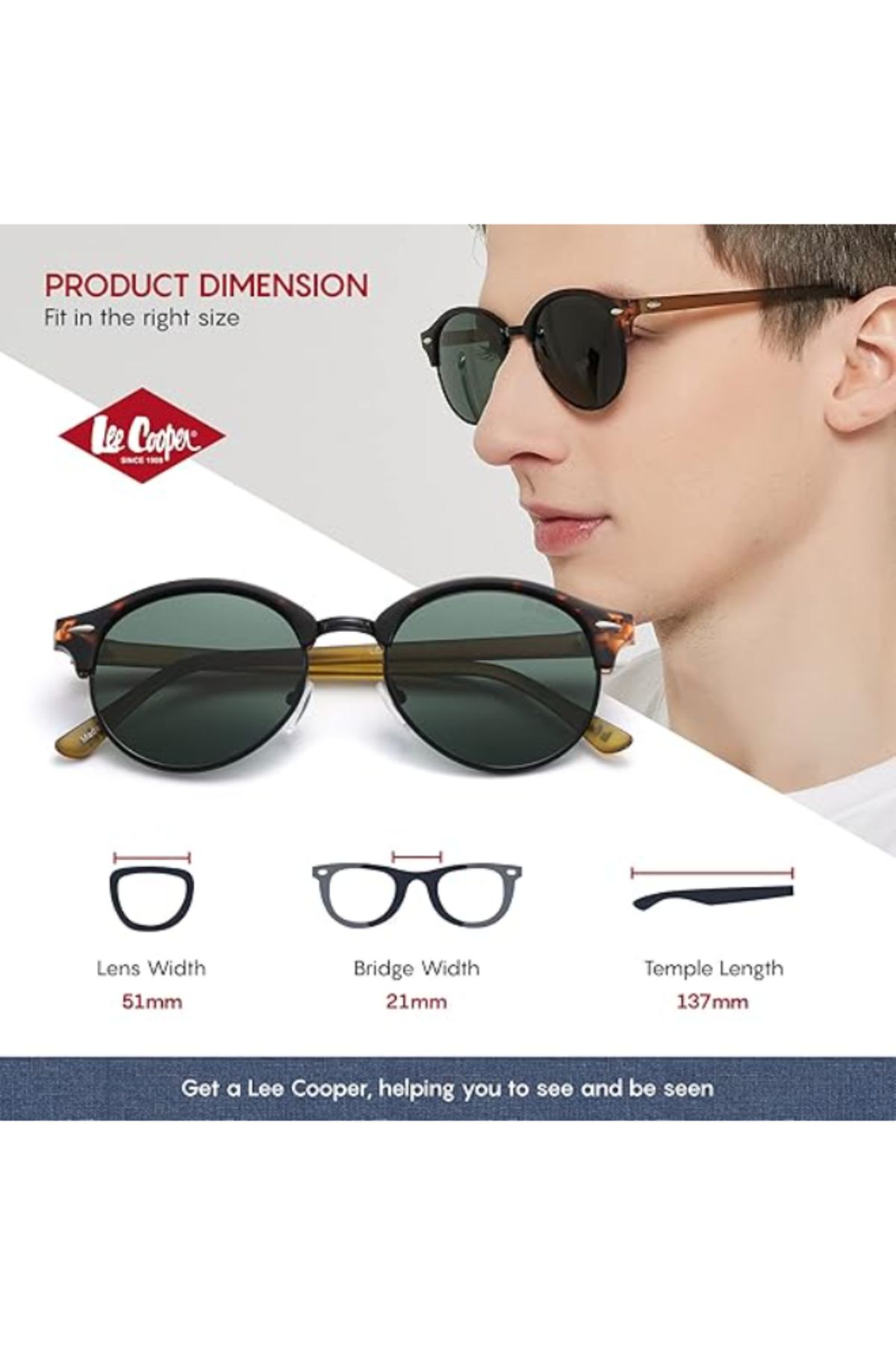 Lee Cooper-Unisex Polarized Sunglasses MATT DEMI Mirror Lens - LC1012C01 6