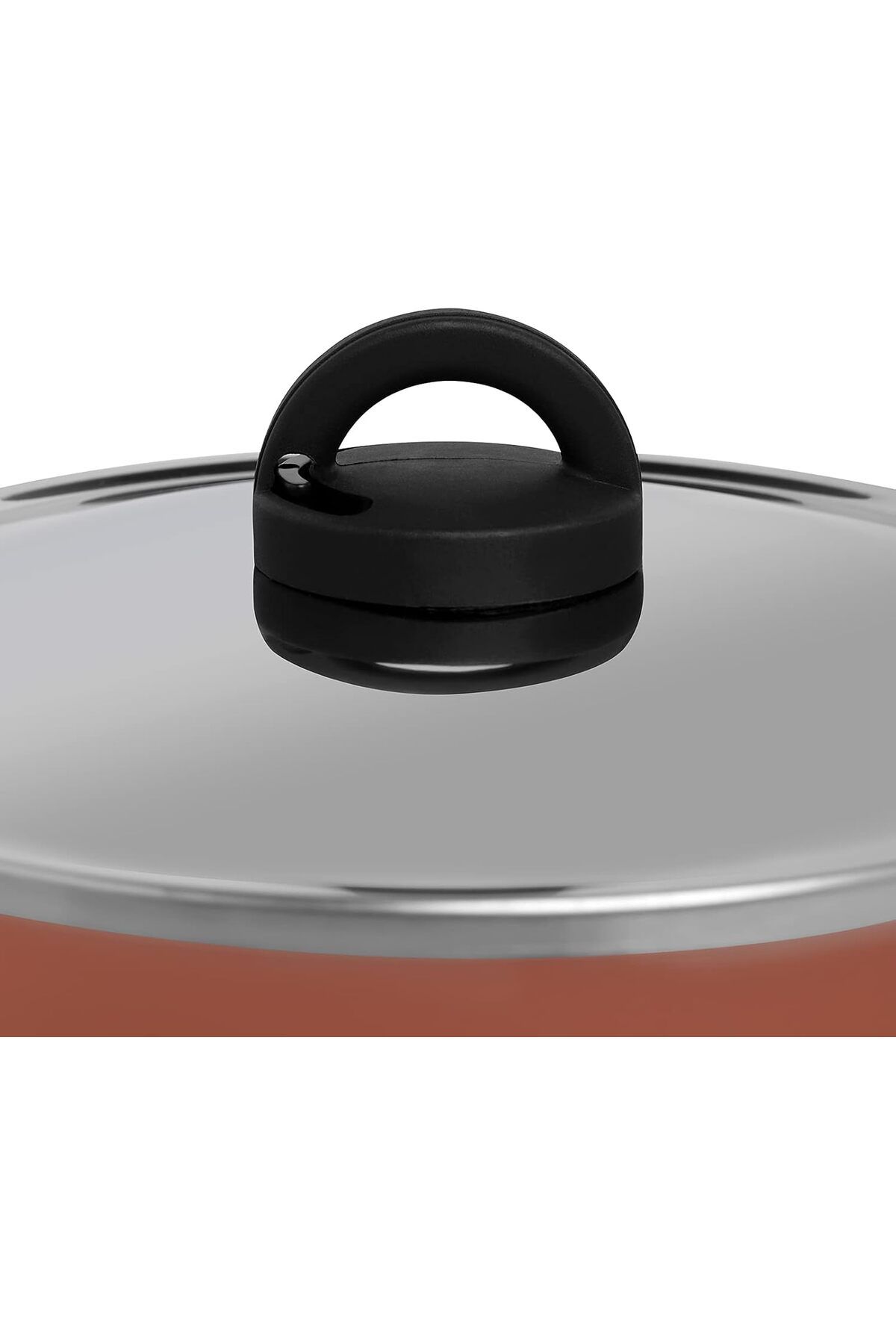 Trust Pro-Non Stick Stew Pot with 2 Layered Aluminium Coating, 24 cm, Brown 8