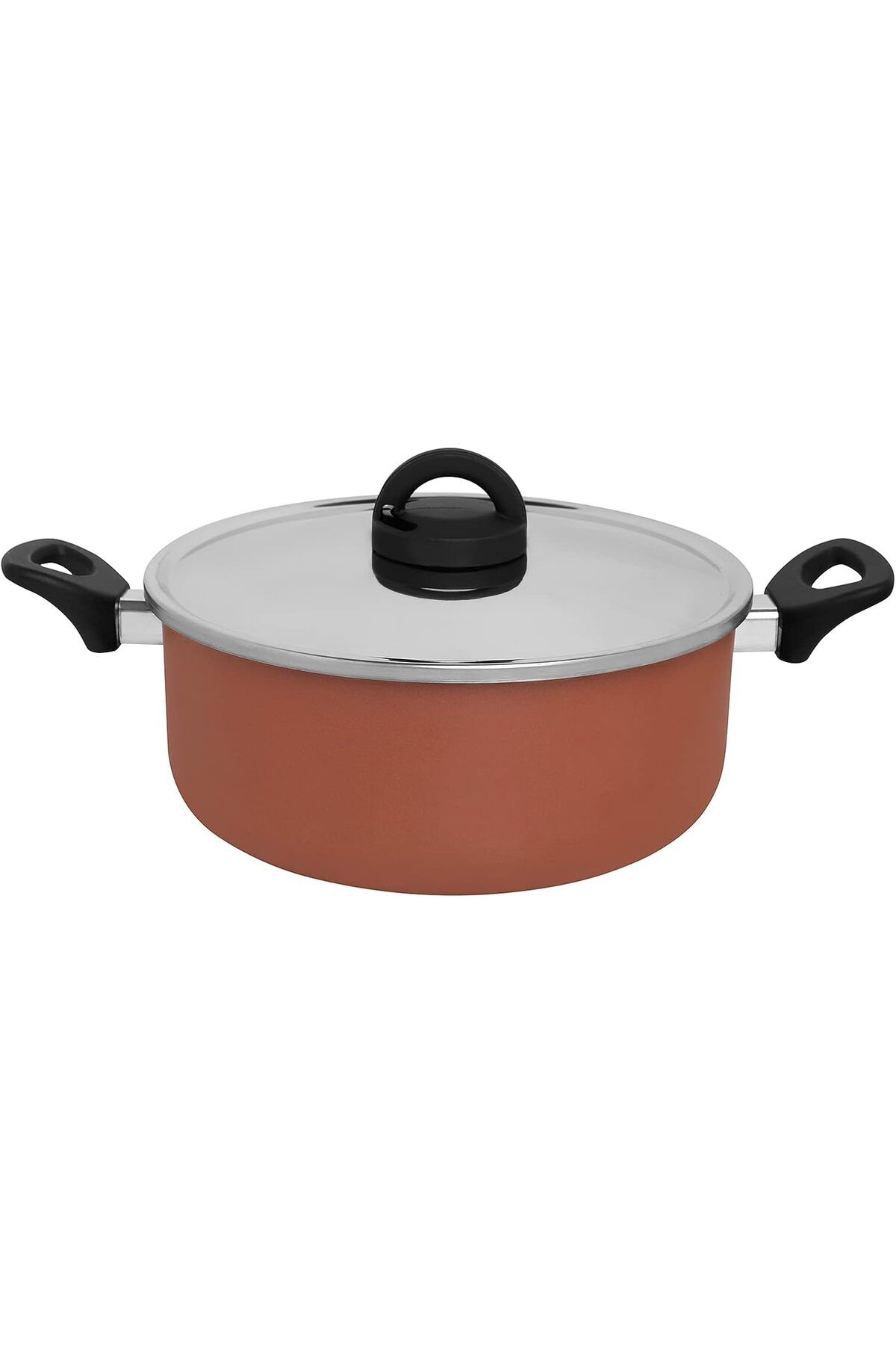 Trust Pro-Non Stick Stew Pot with 2 Layered Aluminium Coating, 24 cm, Brown 3