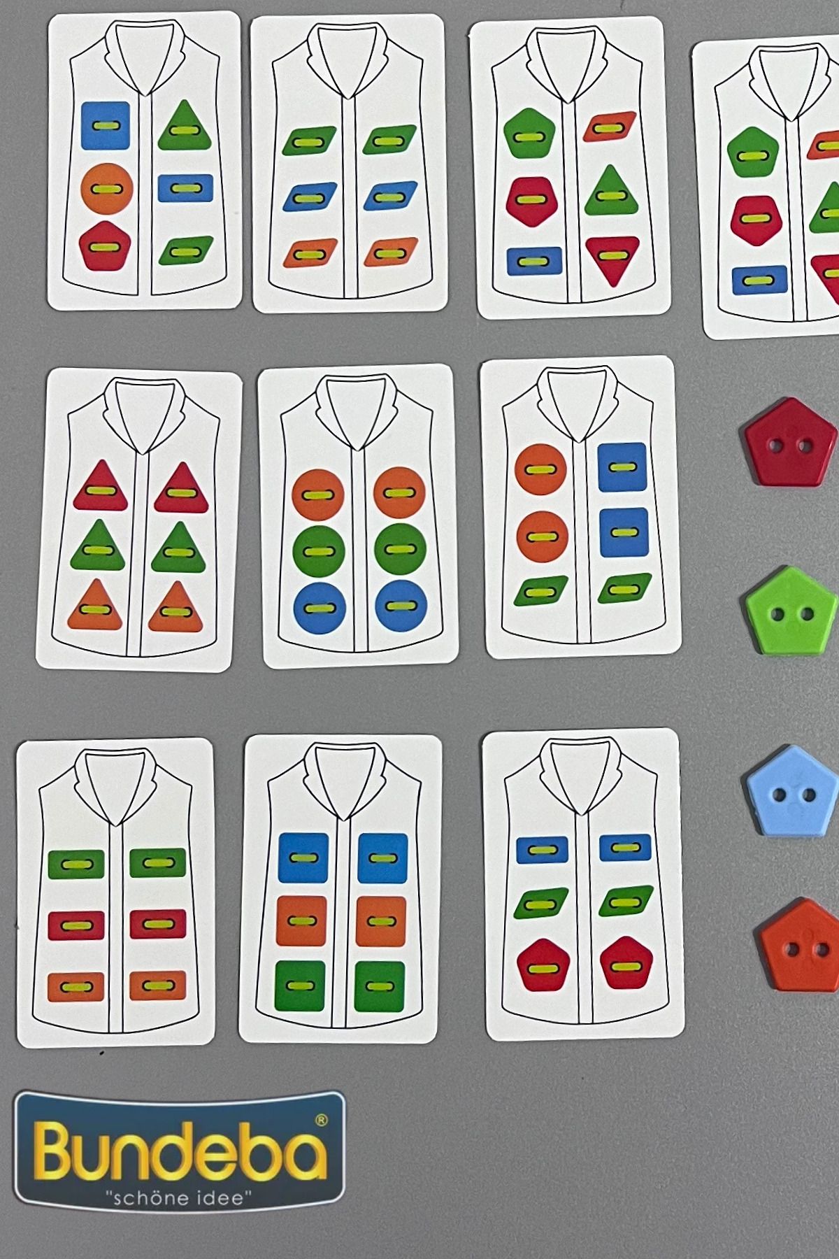 Bundeba-Button Clothes Button Game Buttoning, Shirts and Clothes Dress up Educational and Fun Box Game 2