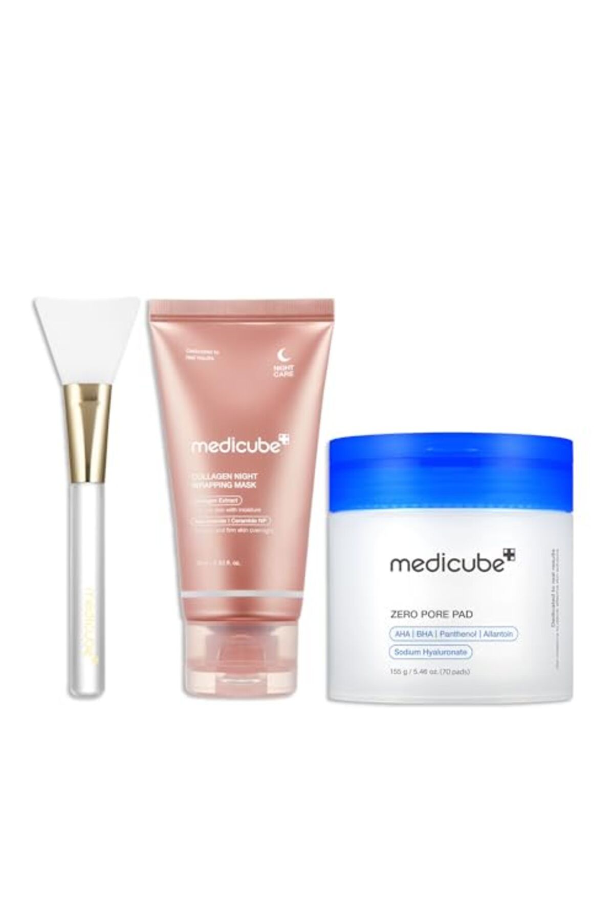 Medicube-Glass Glow Skin Duo: Zero Pore Pads 2.0 & Collagen Overnight Wrapping Mask 1