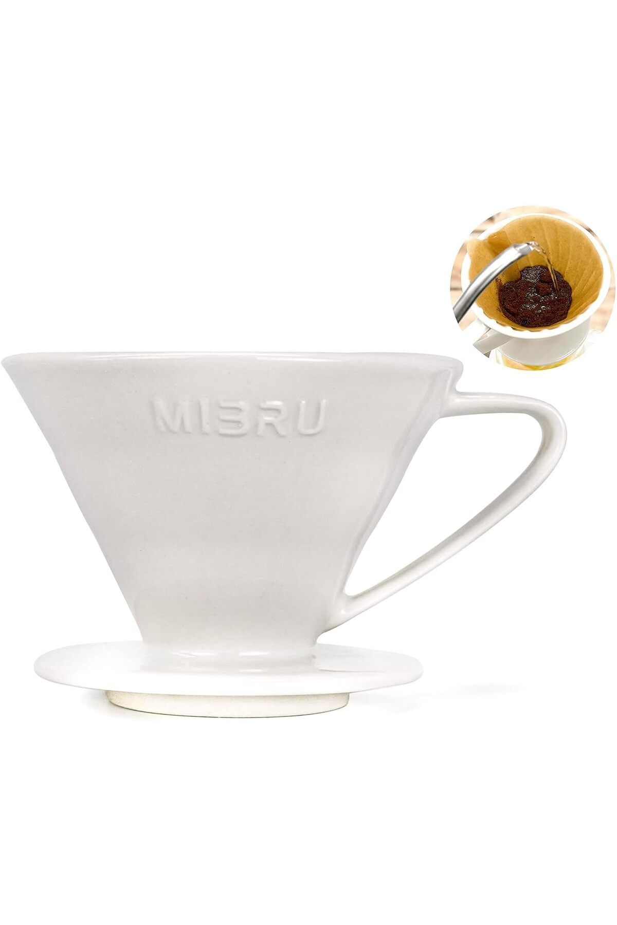 MIBRU-V60 Coffee Maker Drip Kit Specialty Coffee Set with Coffee Grinder White 3