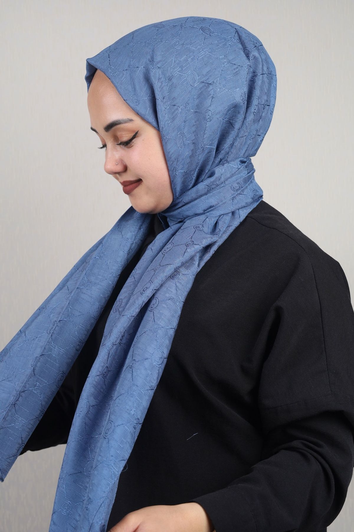 PİRAMİT-Pyramid Monogram Flush Shawl - Pattern-02 - Color-12 1