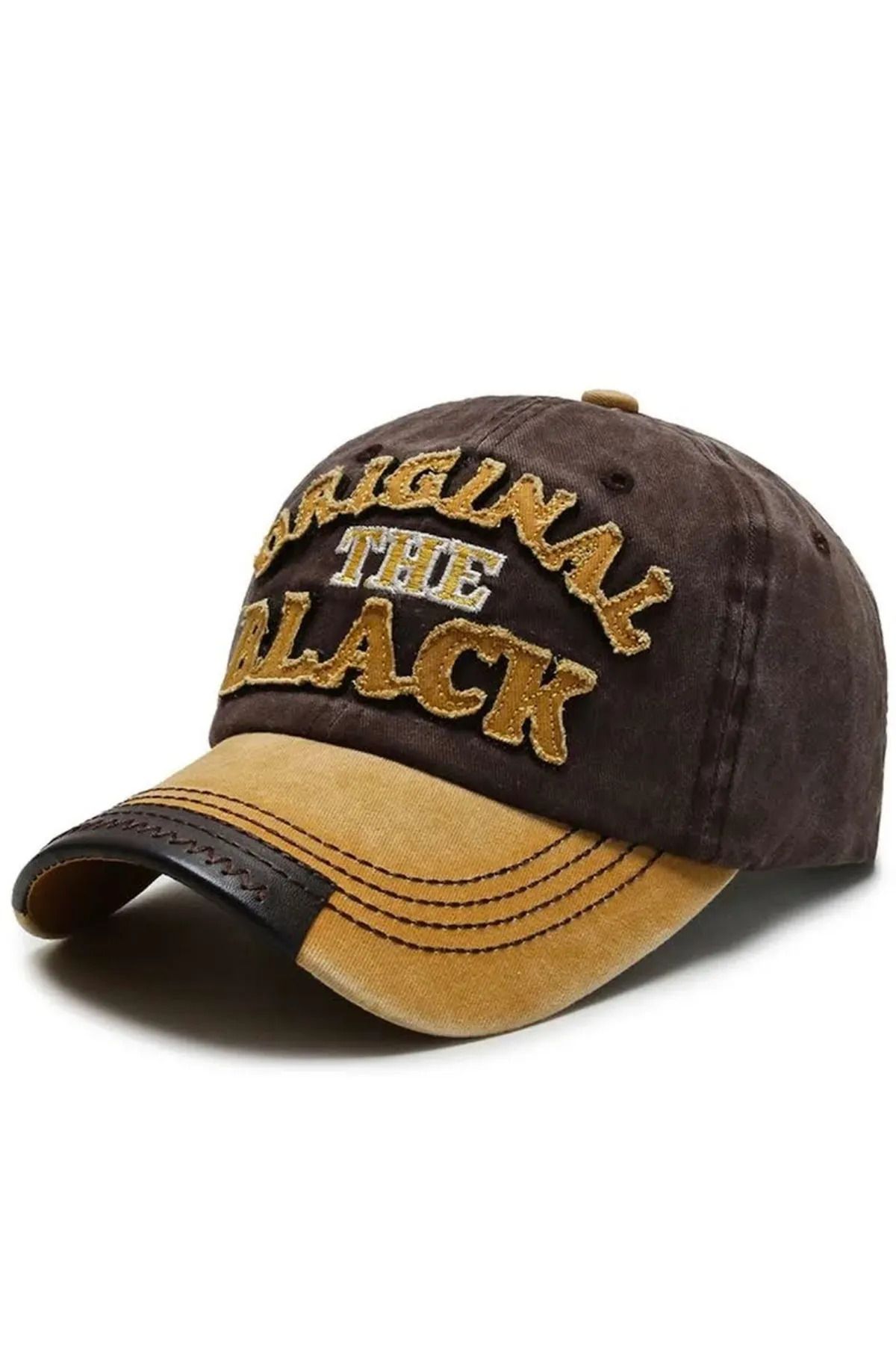 ergül çanta-Original the Black Embroidered Washed Tumbled Model Adjustable Unisex Hat from the Back 1