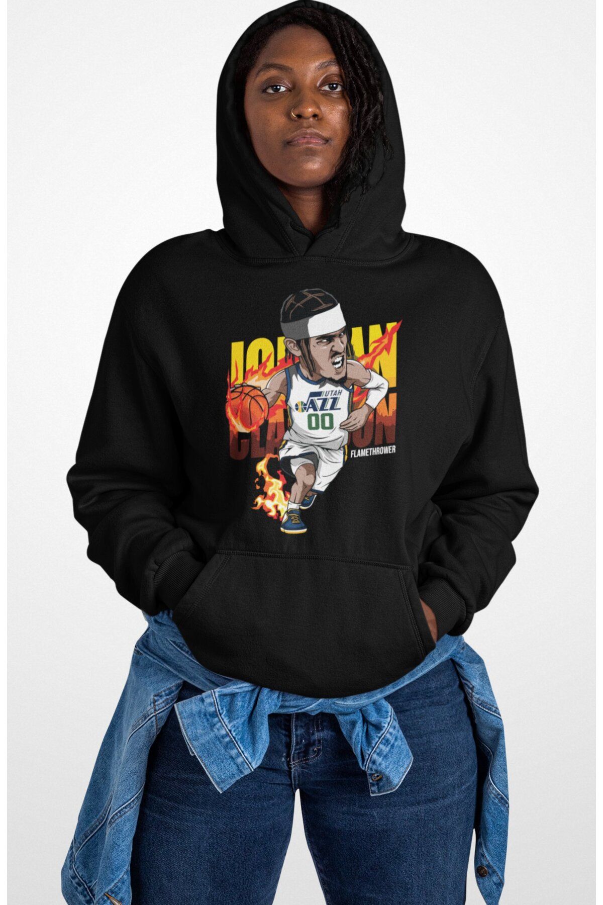 Fuddy Moda-Unisex Clarkson Hoşan Master, Oversize Basketball Themed Hoodie 2