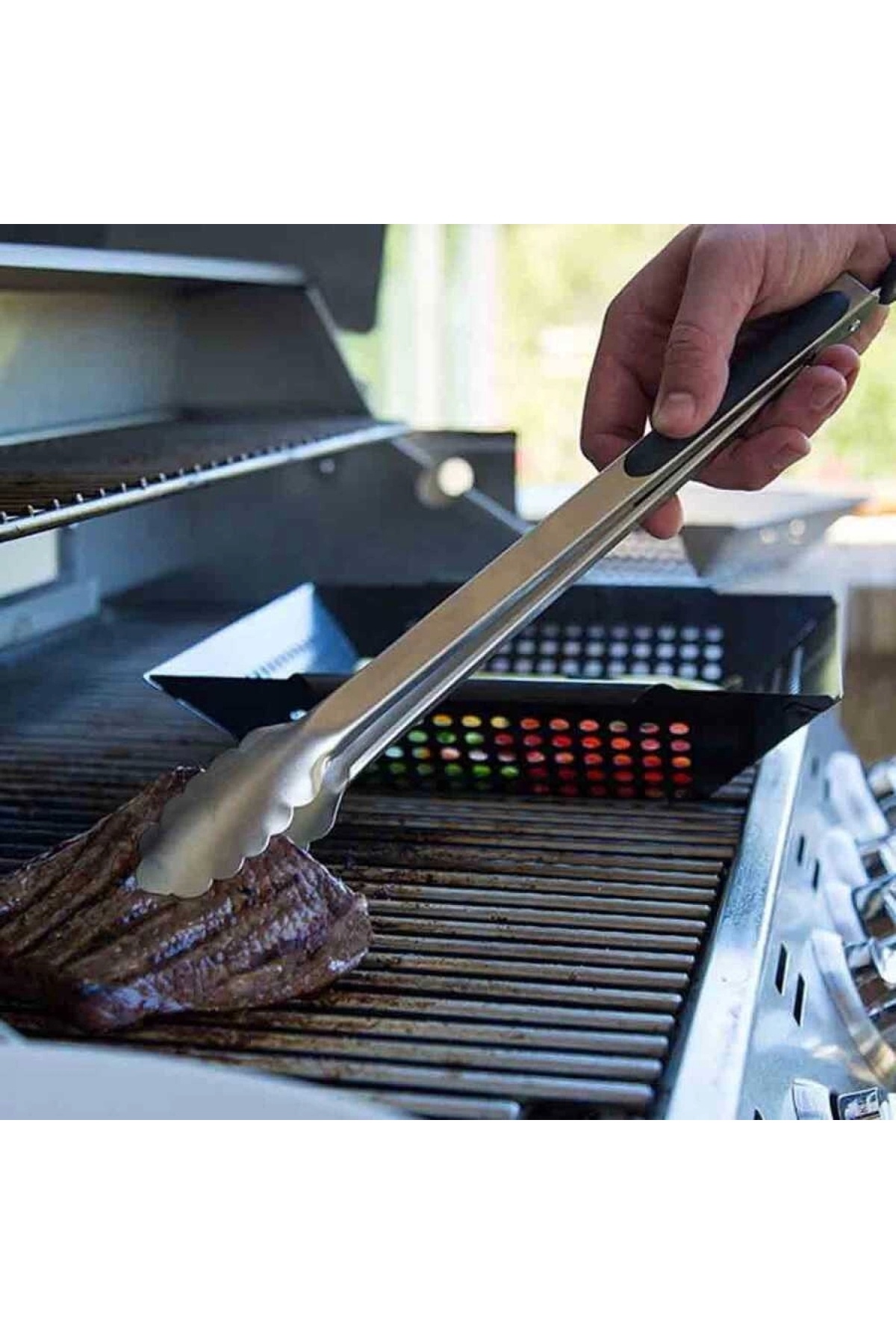 MUSENSO-Stainless Steel Barbecue Tongs |   Barbecue Tongs Black 35 cm (Pbm-35) 5